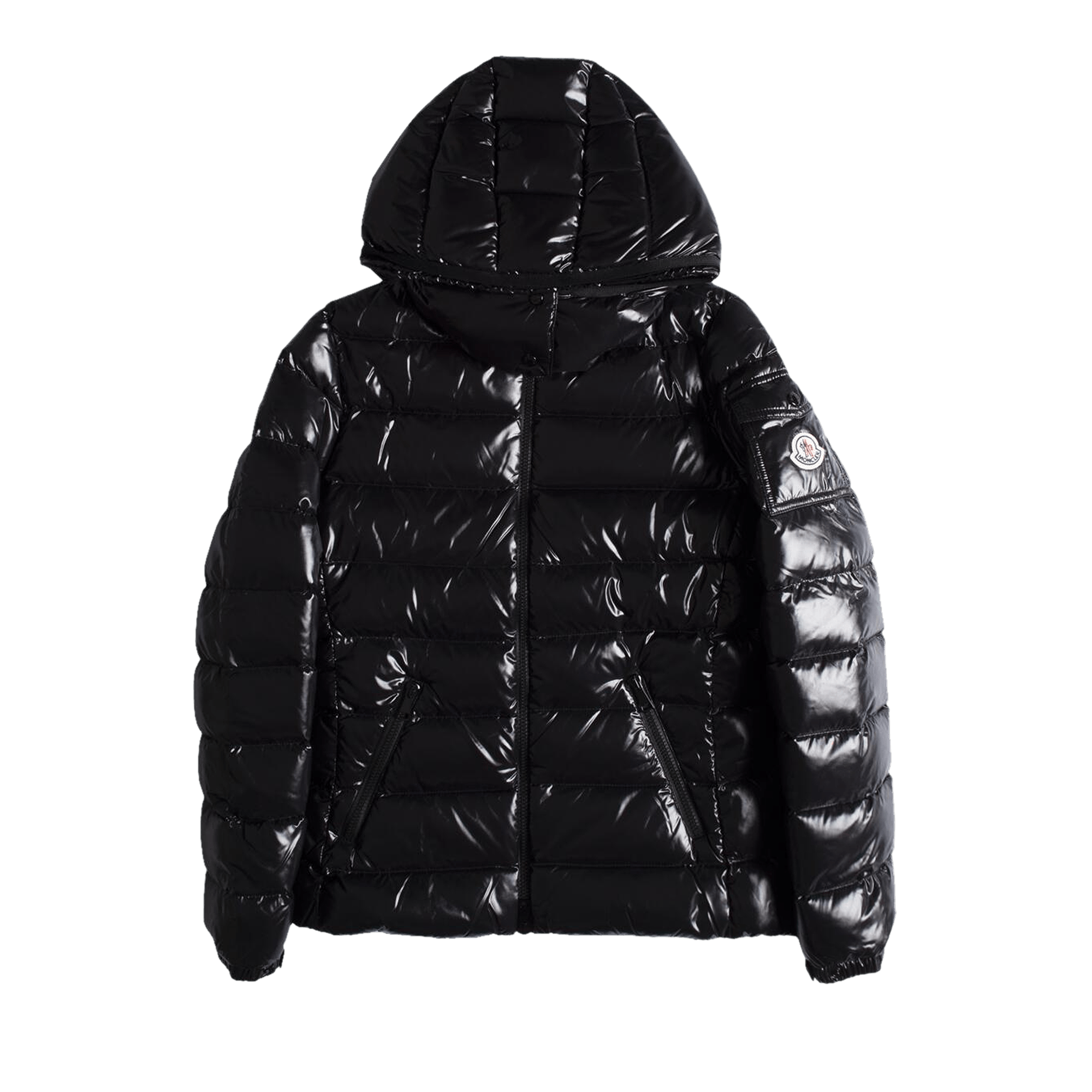 Moncler Bady Hooded Shiny Full Zip Jacket 'Black'
