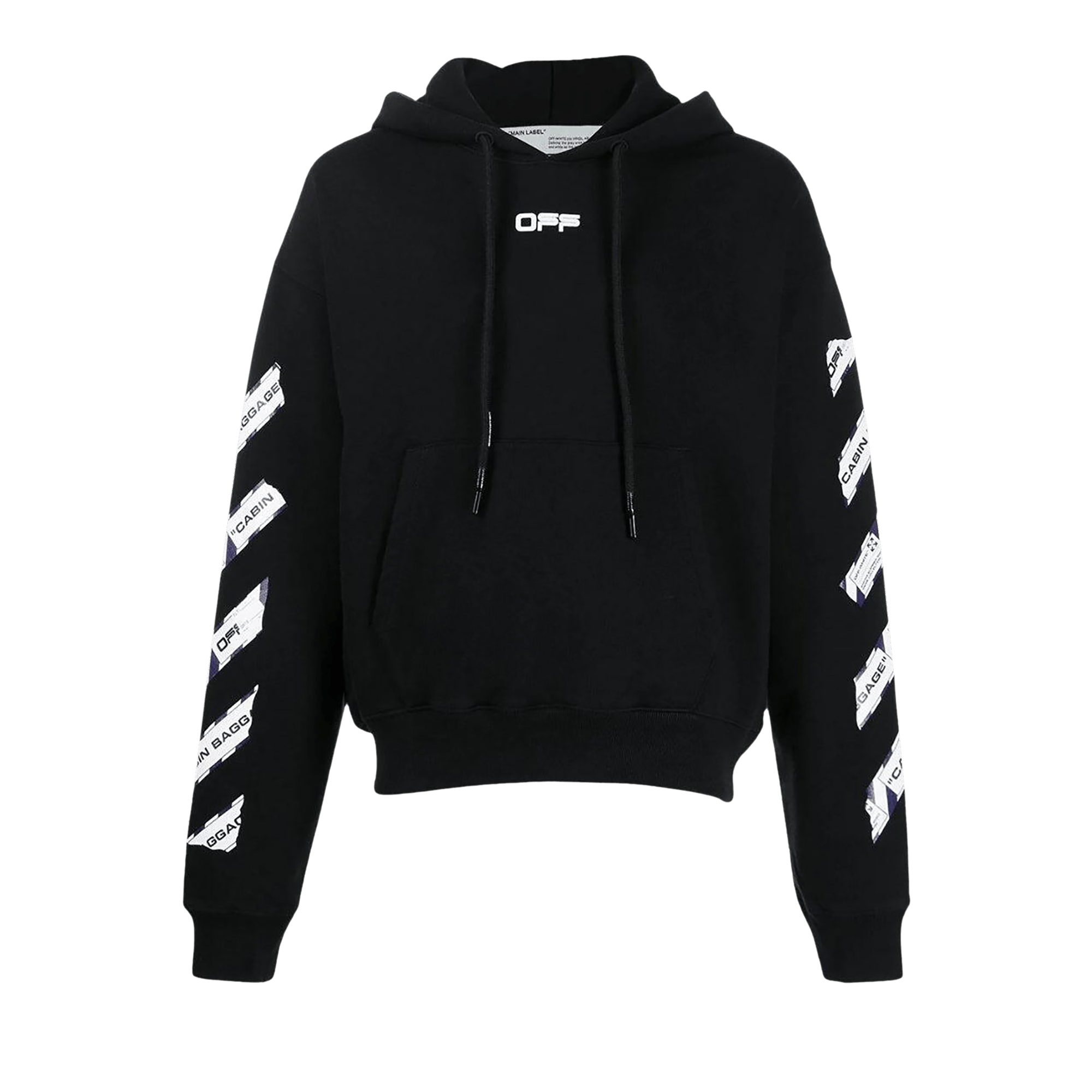 Off-White Airport Tape Slim Hoodie 'Black/White'