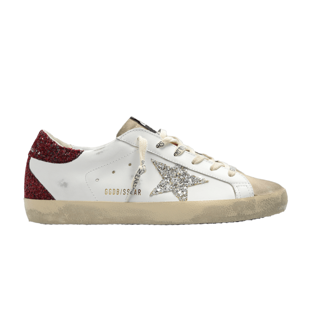 Golden Goose Wmns Superstar 'Bordeaux Silver Glitter'