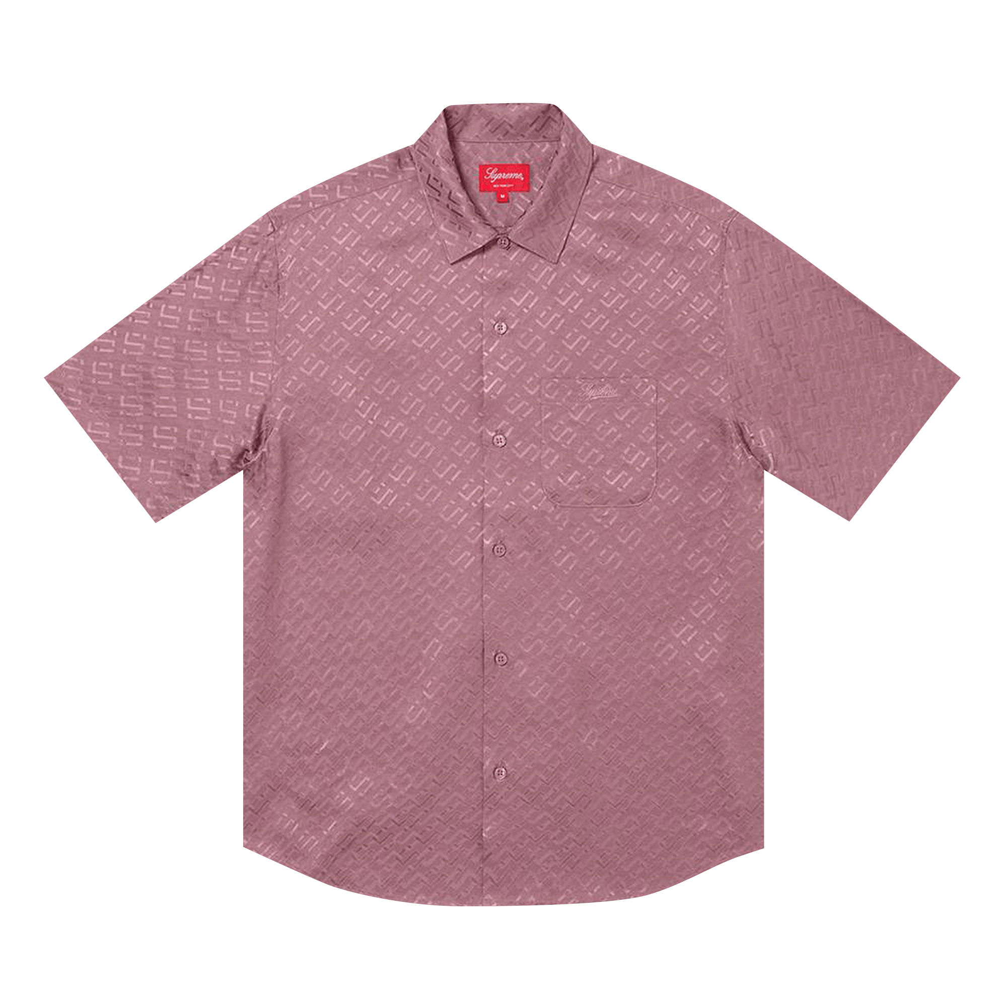 Supreme Tonal Monogram Silk Short-Sleeve Shirt 'Dusty Purple'