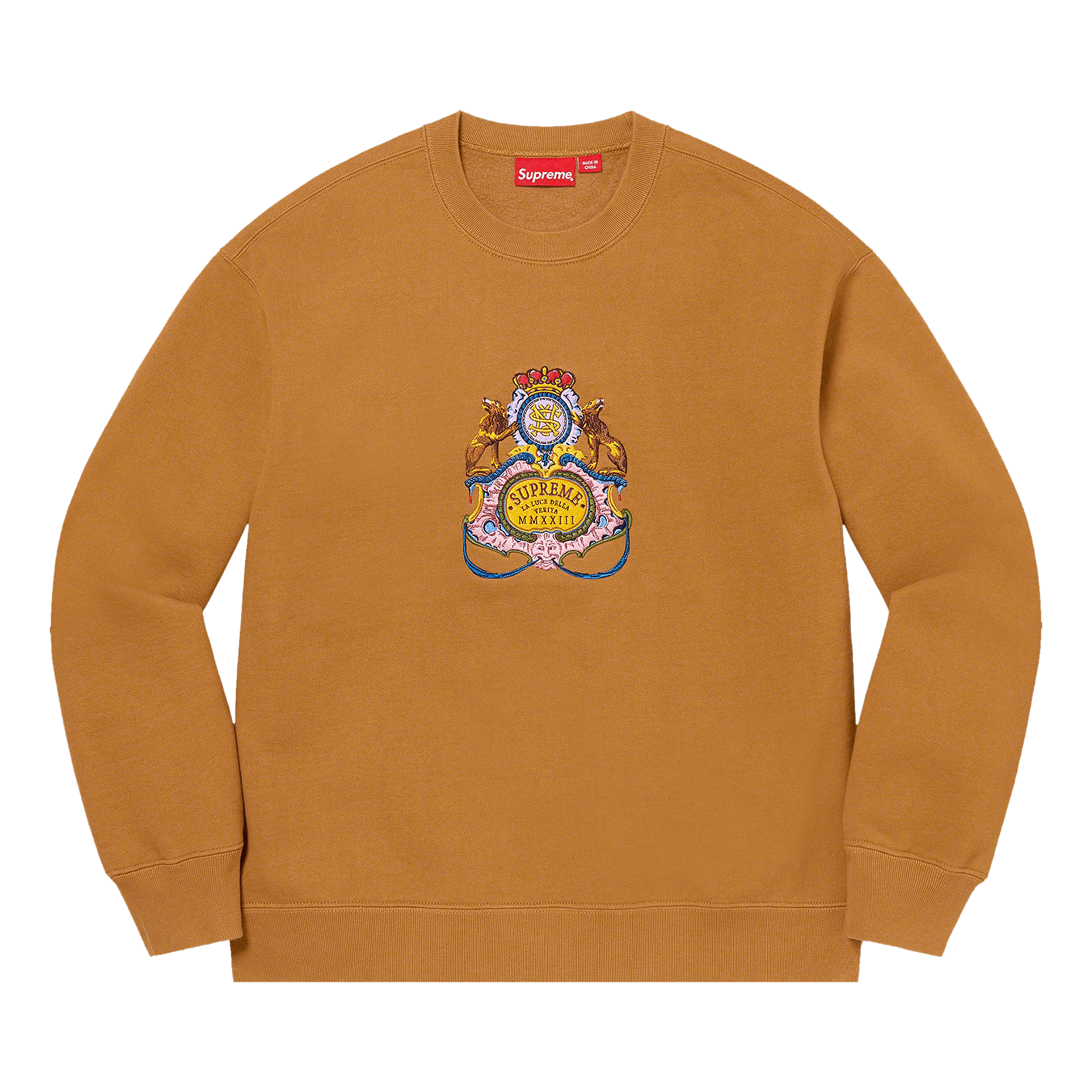 Supreme Crest Crewneck 'Dark Mustard'