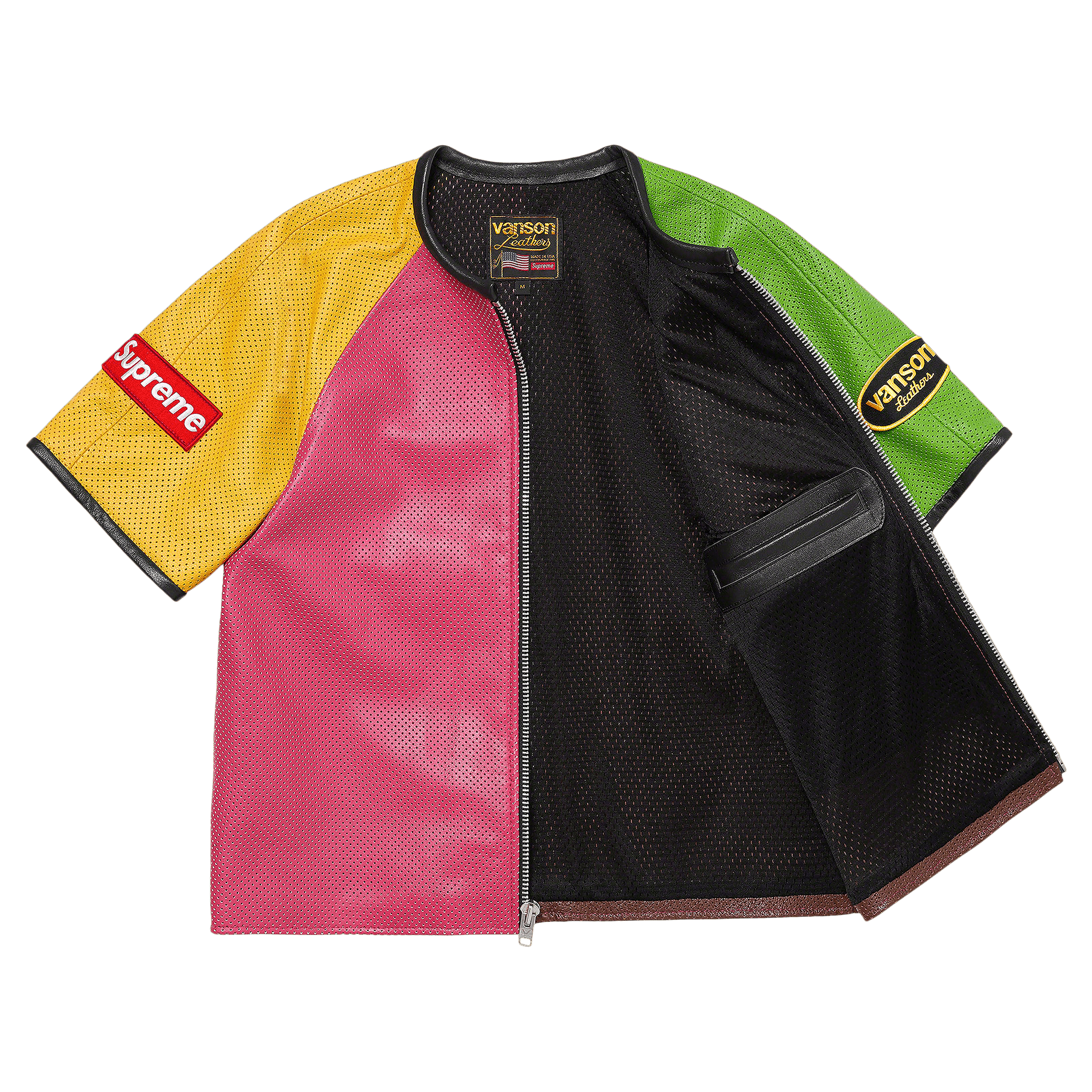 Supreme x Vanson Leathers Short-Sleeve Racing Jacket 'Multicolor'