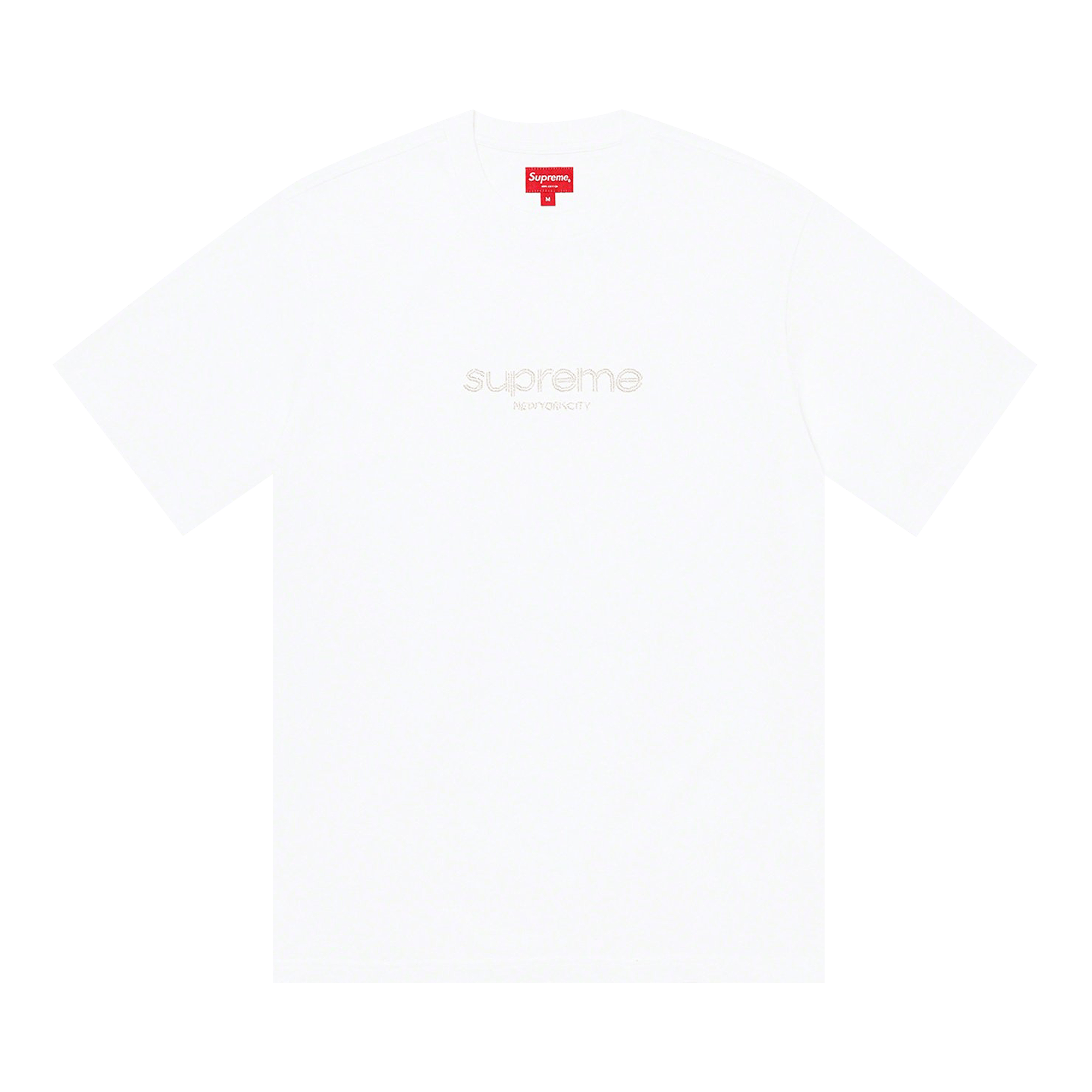 Supreme Beaded Logo Short-Sleeve Top 'White'