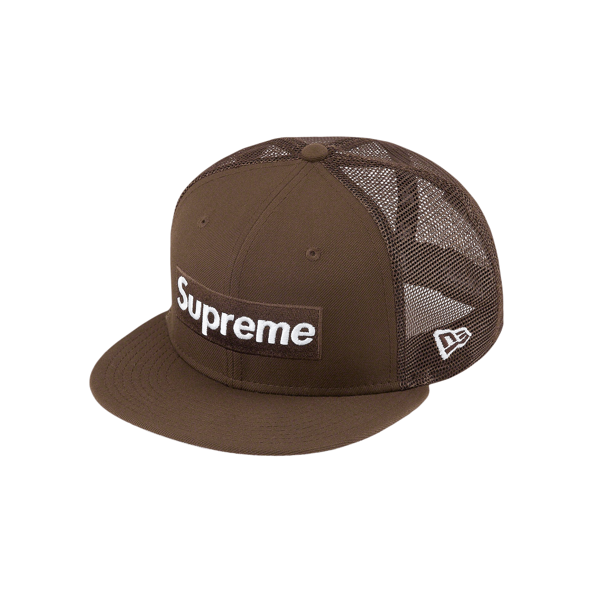 Supreme Box Logo Mesh Back New Era 'Brown'