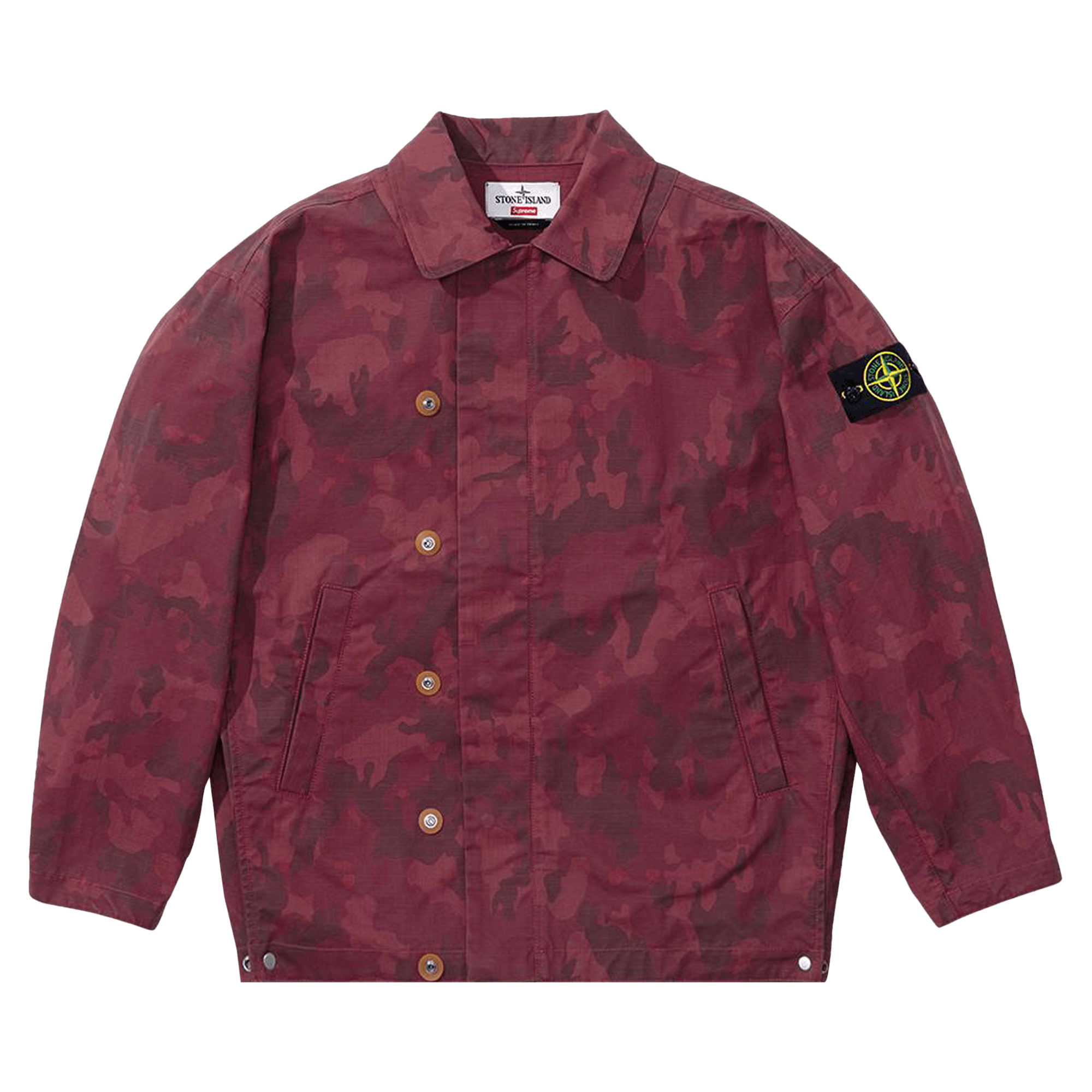Supreme x Stone Island Reactive Ice Camo Ripstop Jacket 'Red'