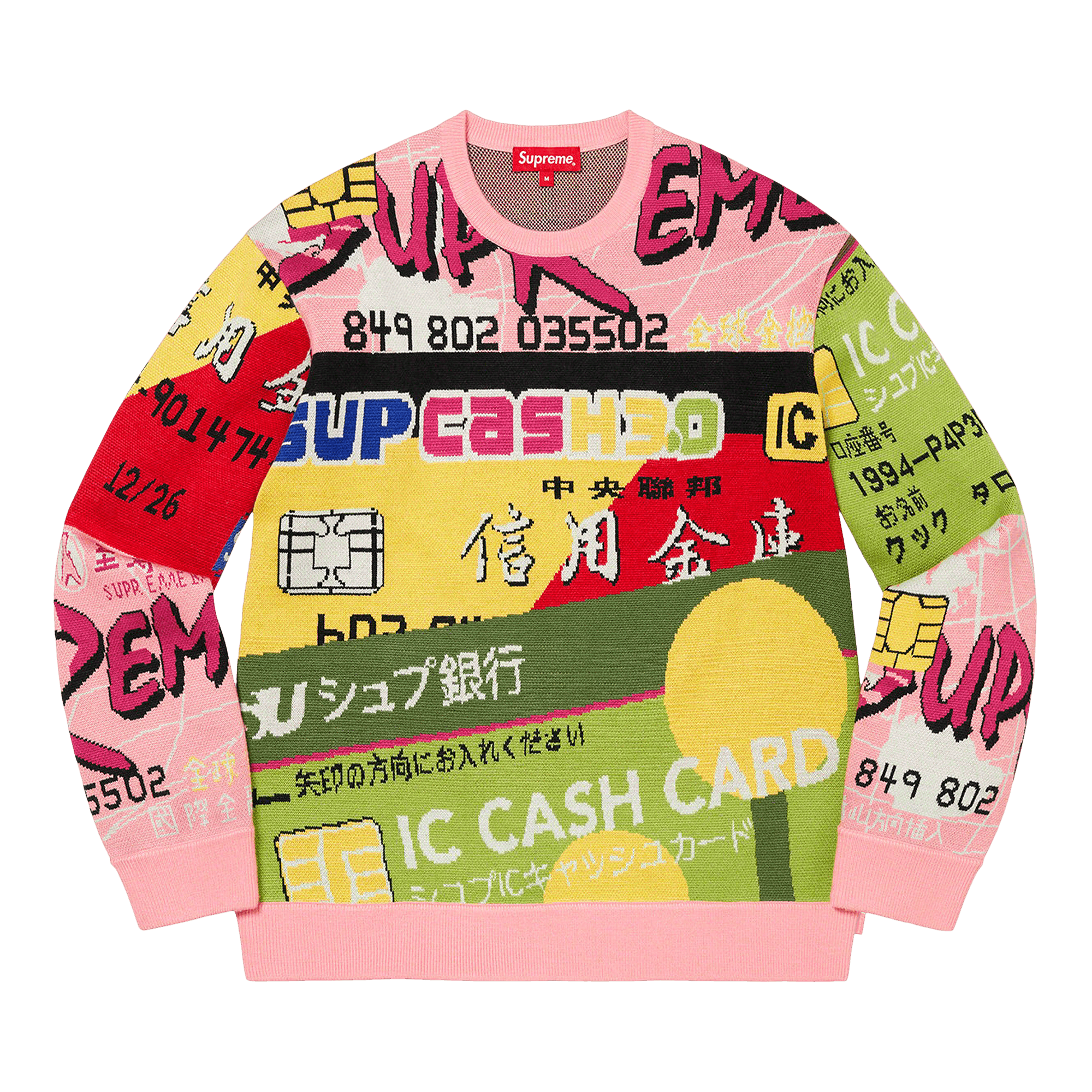 Supreme Credit Cards Sweater 'Pink'