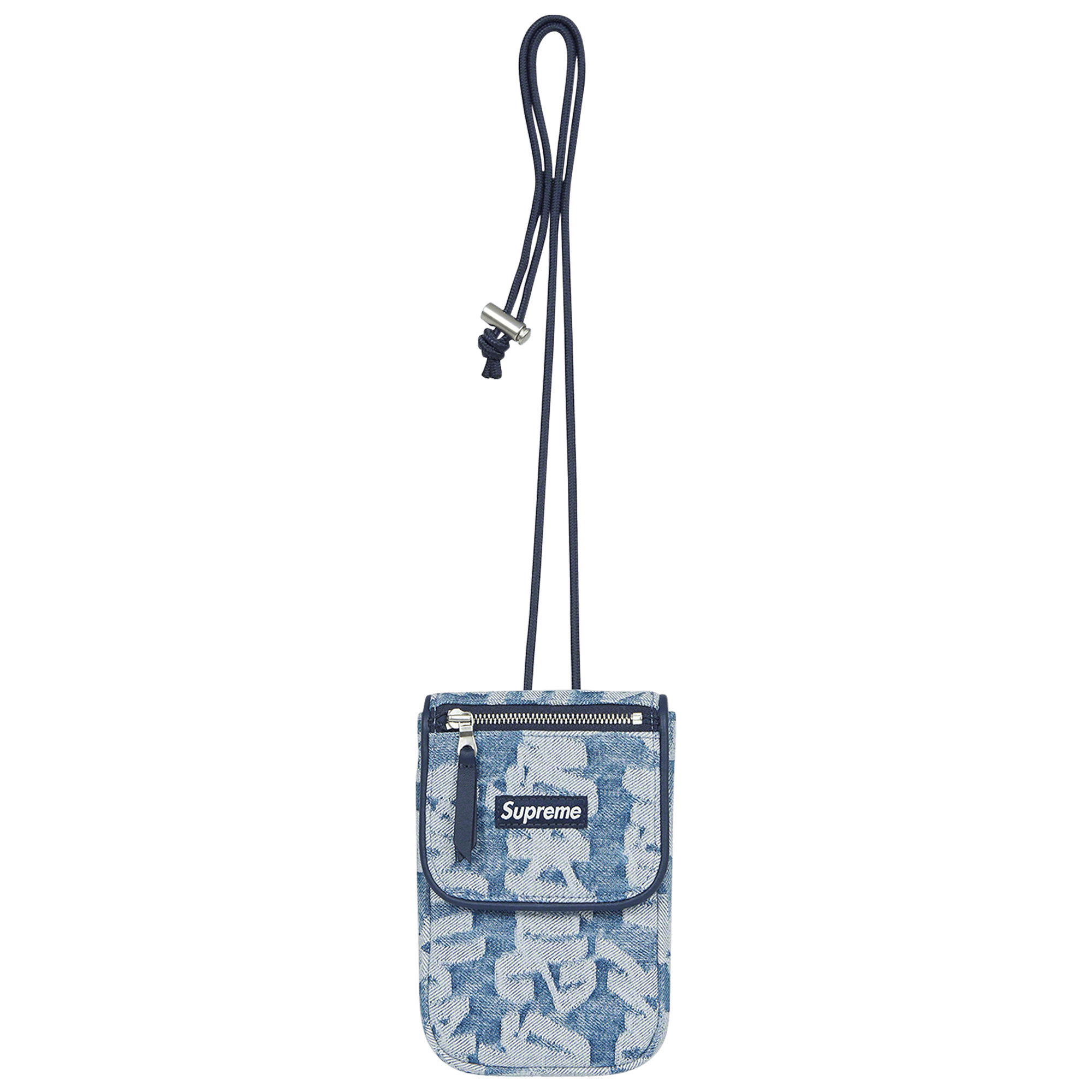 Supreme Fat Tip Jacquard Denim Neck Pouch 'Blue'