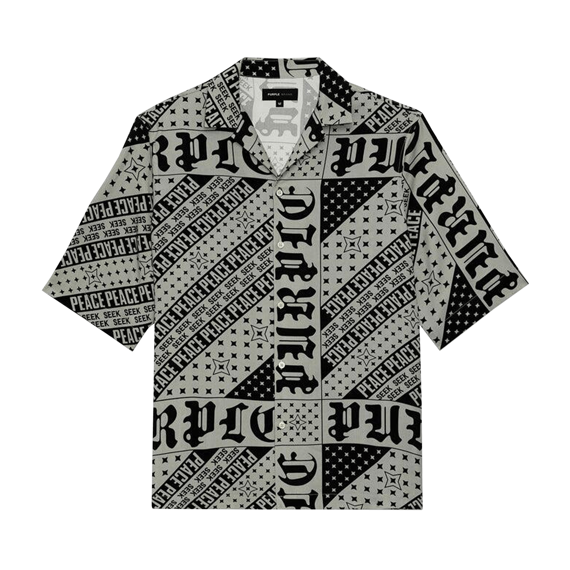 PURPLE BRAND Flag Bandana Shirt 'Grey'