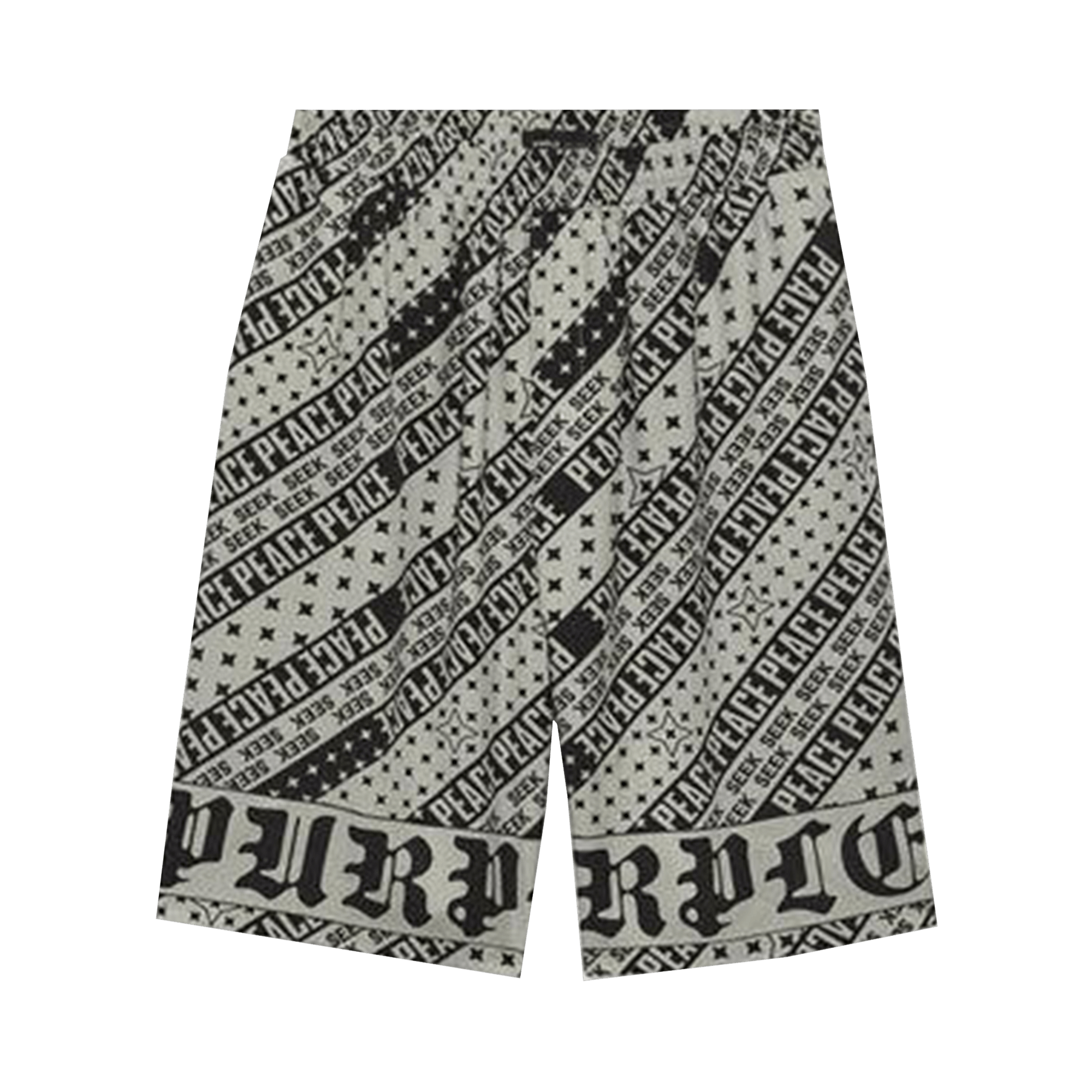 PURPLE BRAND Flag Bandana Shorts 'Grey'