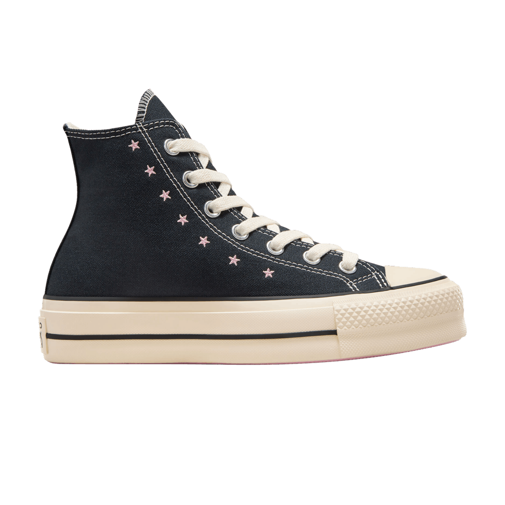 Converse Wmns Chuck Taylor All Star Lift Platform High 'Embroidered Stars - Black Lotus Pink'