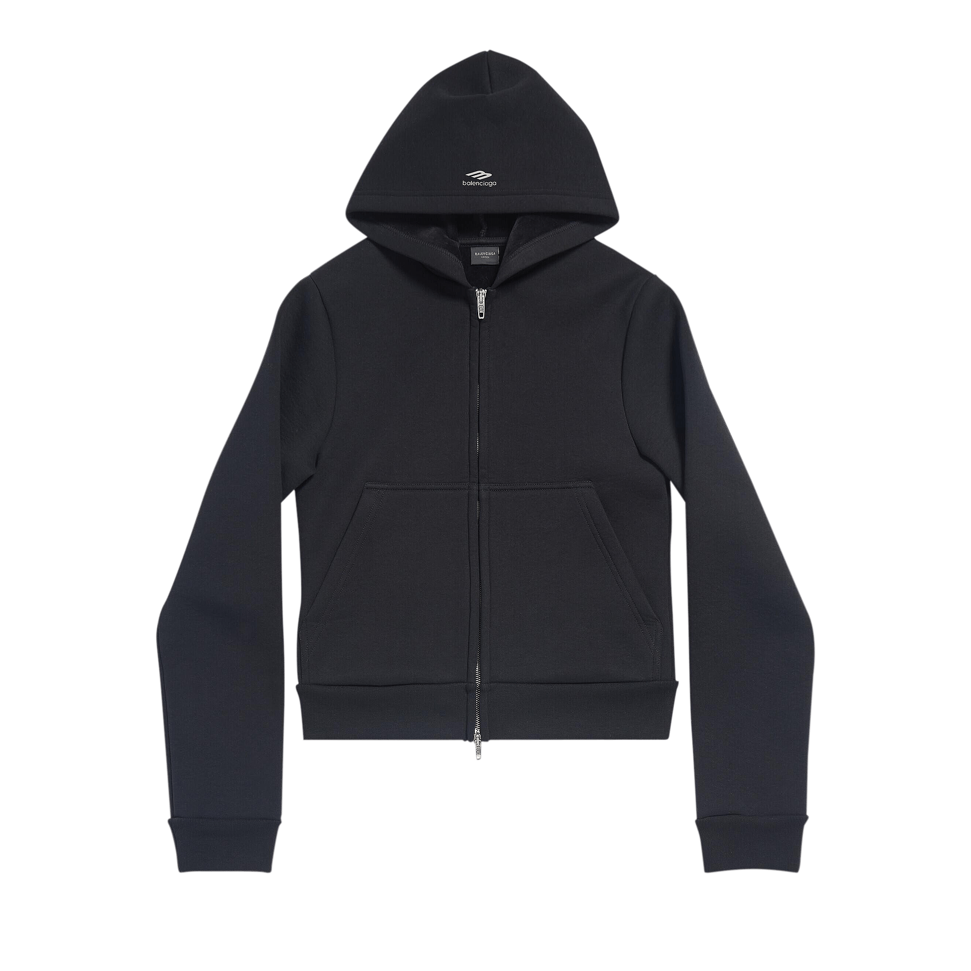 Balenciaga Cropped Zip Hoodie 'Black'