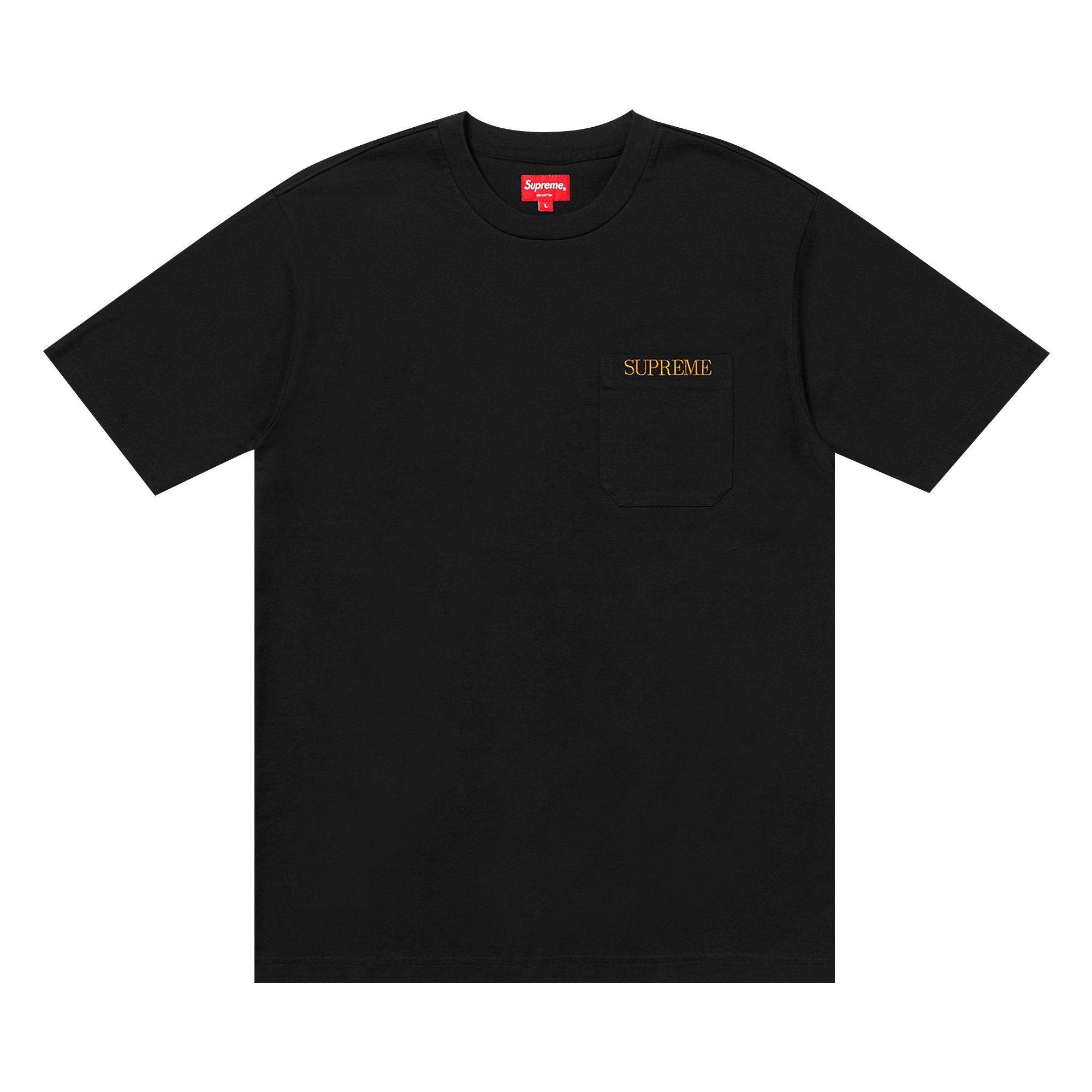 Supreme Embroidered Pocket Tee 'Black'