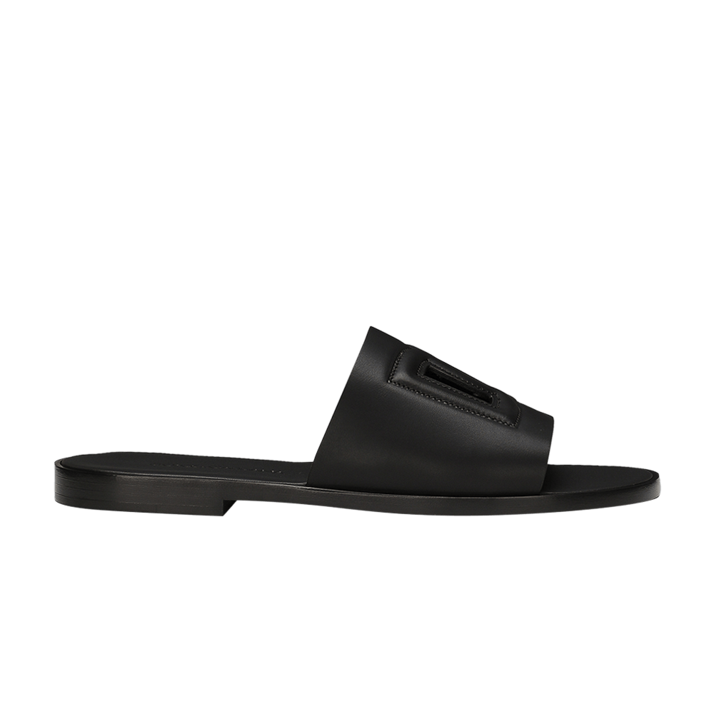 Dolce & Gabbana Leather Slides 'DG Cutout - Black'