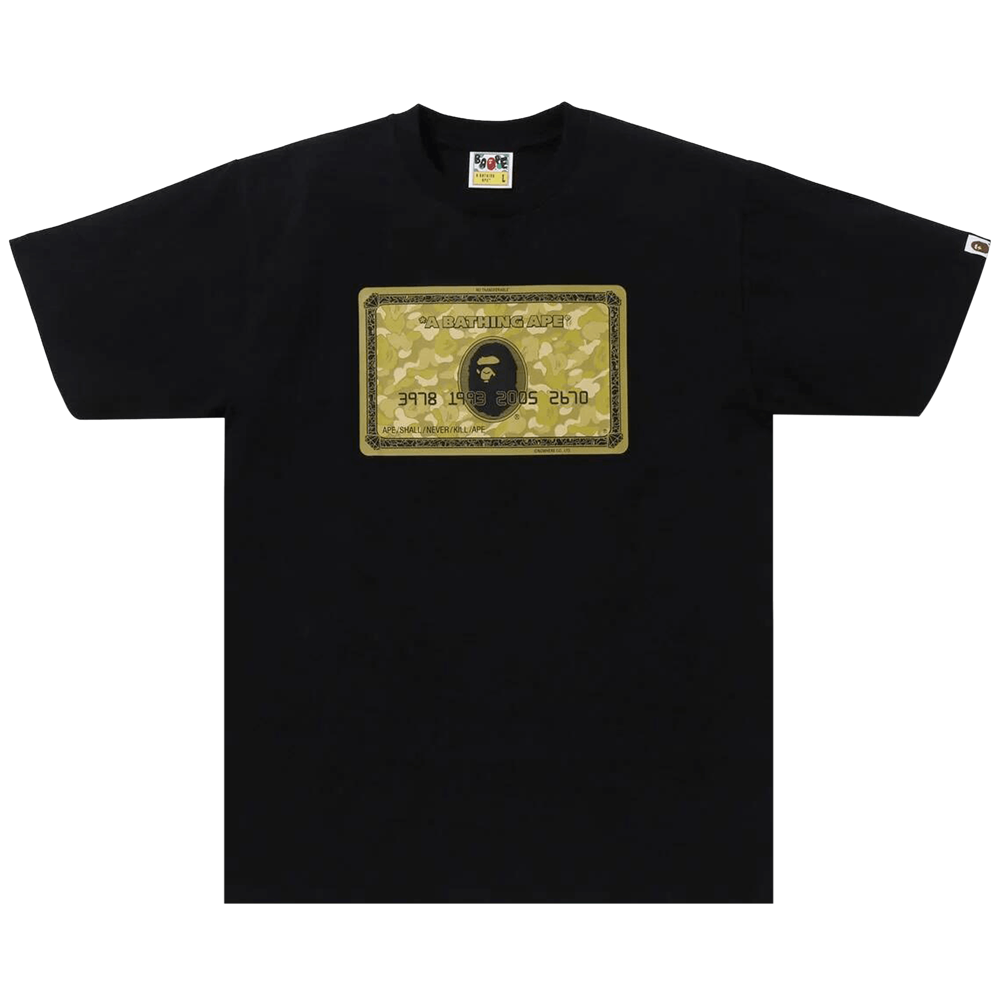 BAPE Card Tee 'Black/Gold'