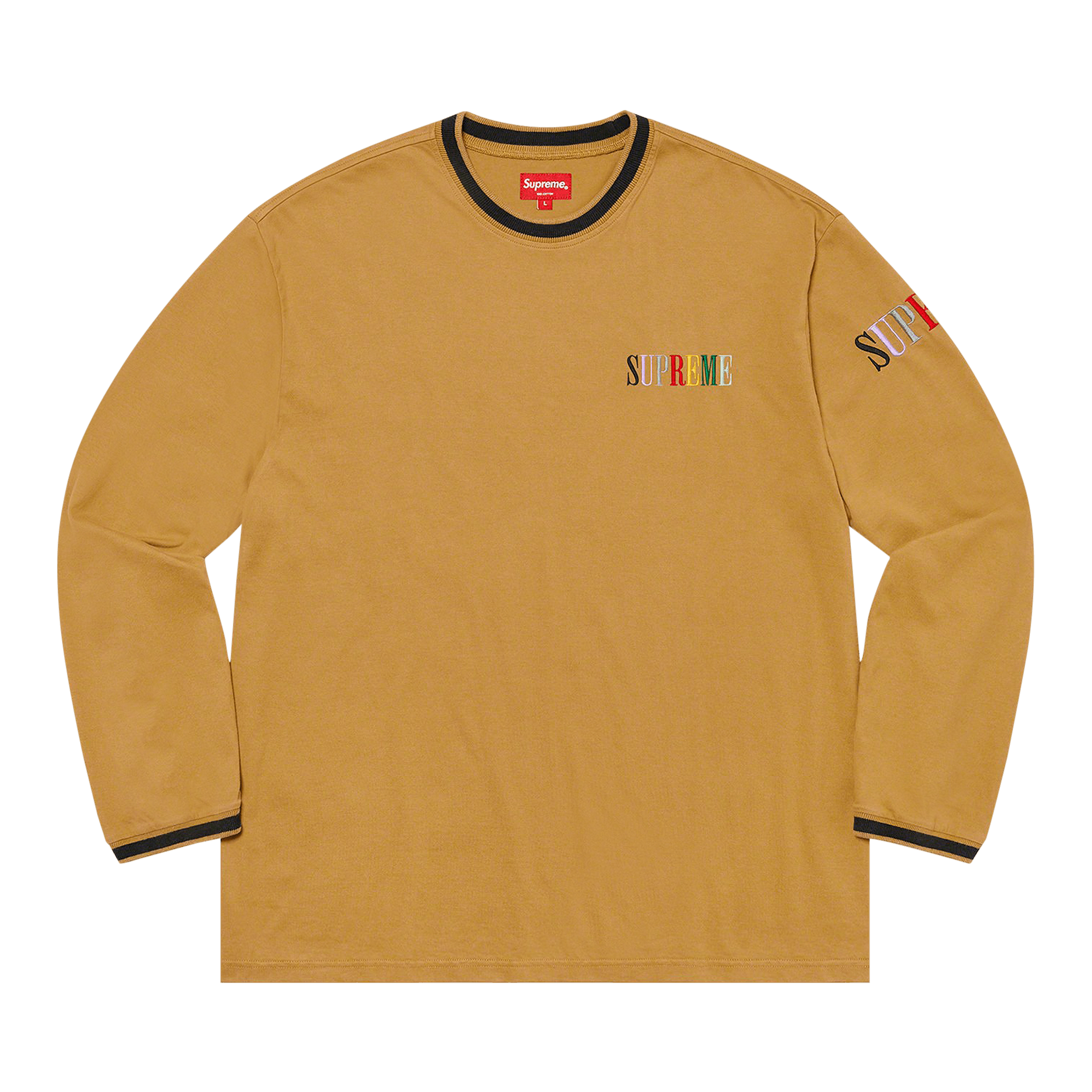 Supreme Multicolor Logo Long-Sleeve Top 'Dark Gold'