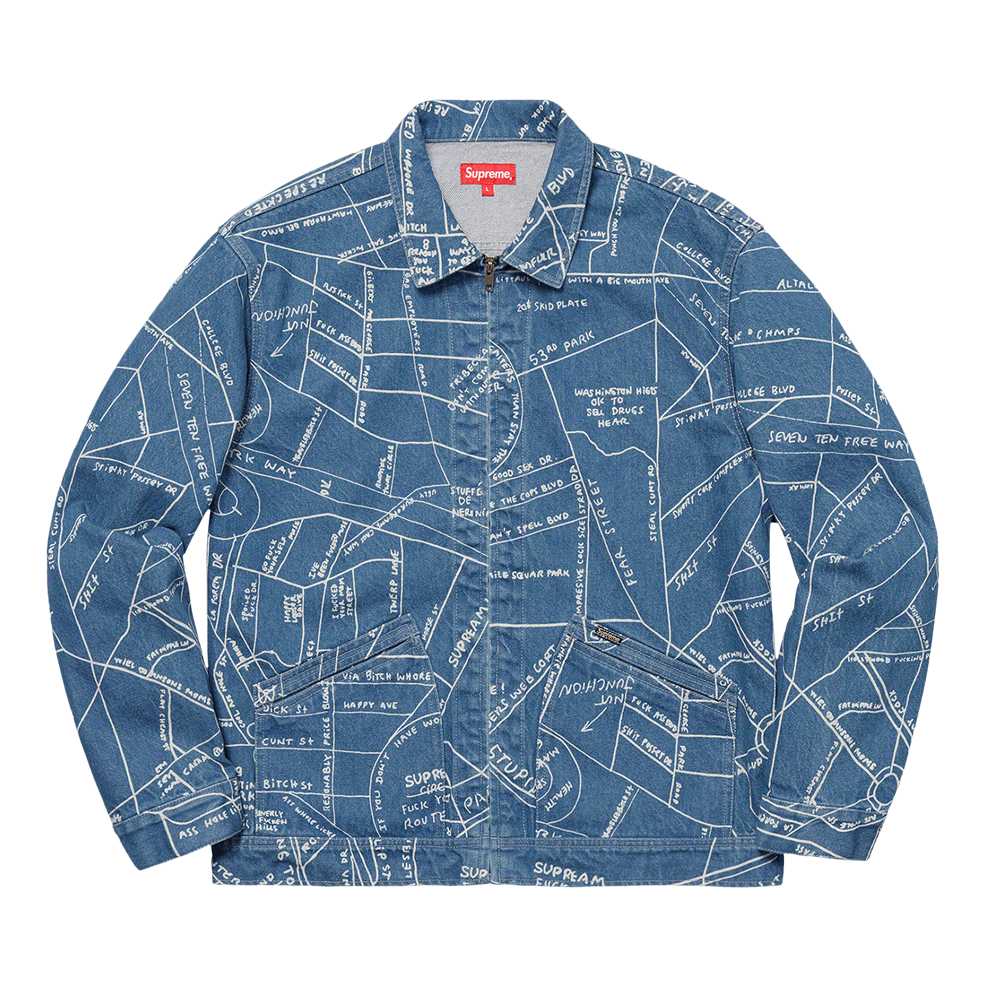 Supreme Gonz Map Work Jacket 'Washed Blue'