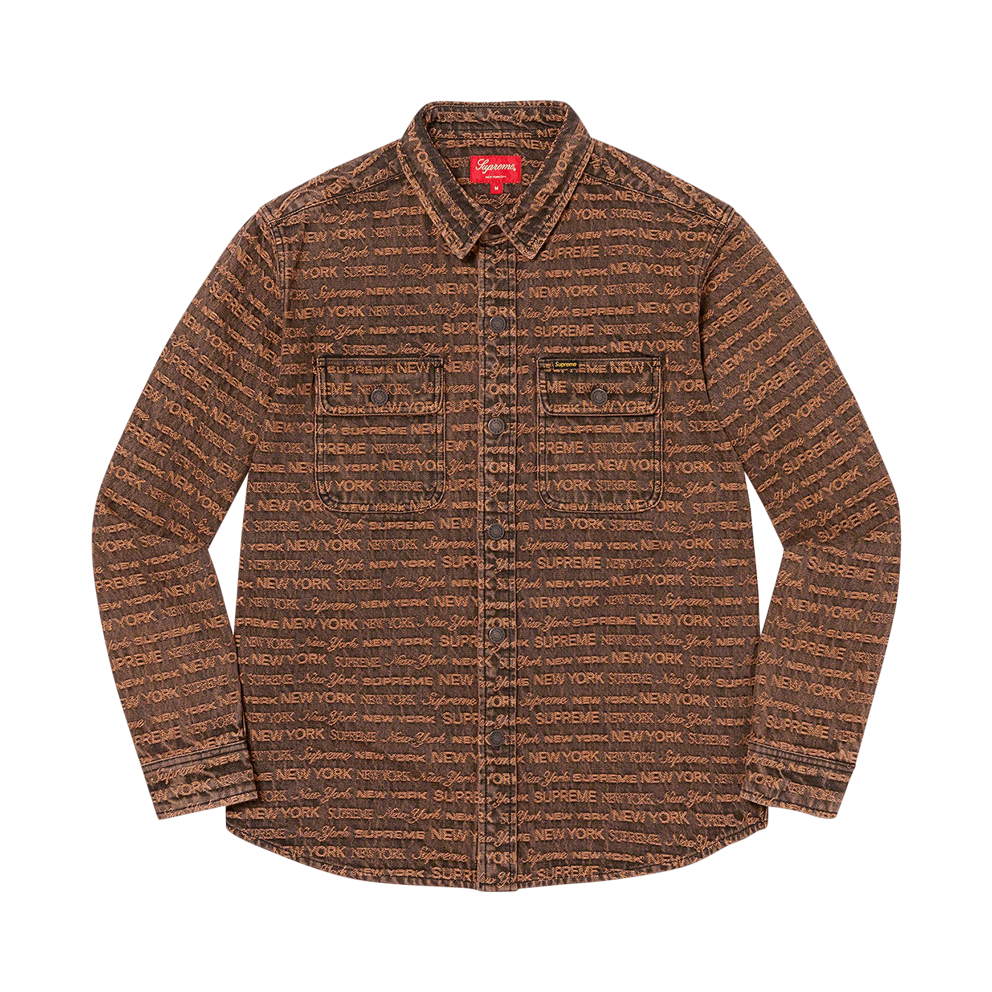Supreme Multi Type Jacquard Denim Shirt 'Brown'
