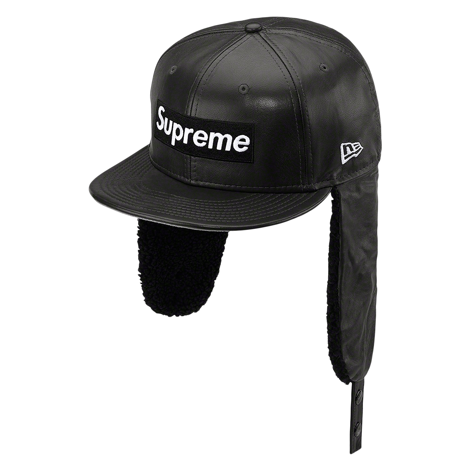 Supreme Leather Earflap Box Logo New Era 'Black'