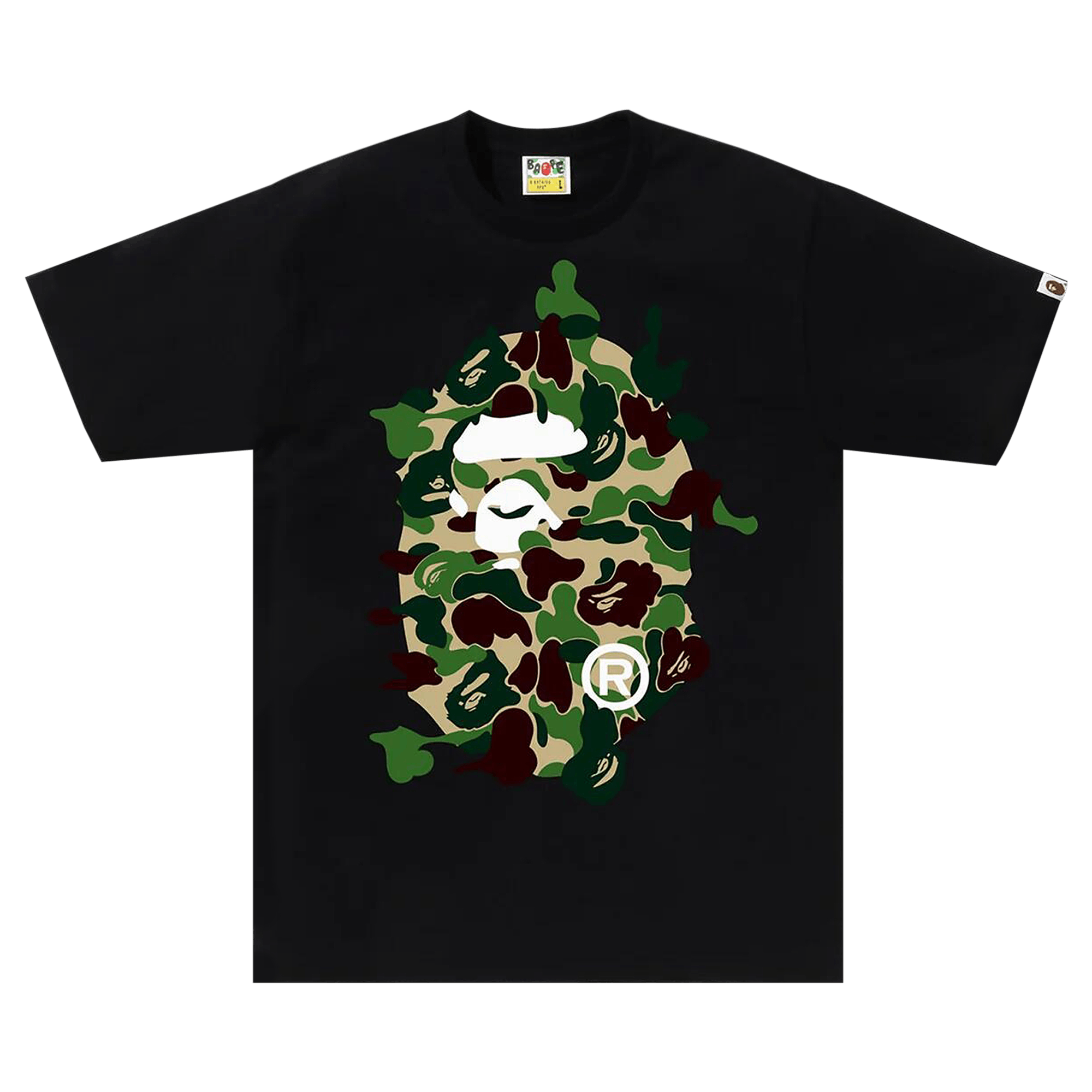 BAPE ABC Camo Ape Head Tee 'Black/Green'