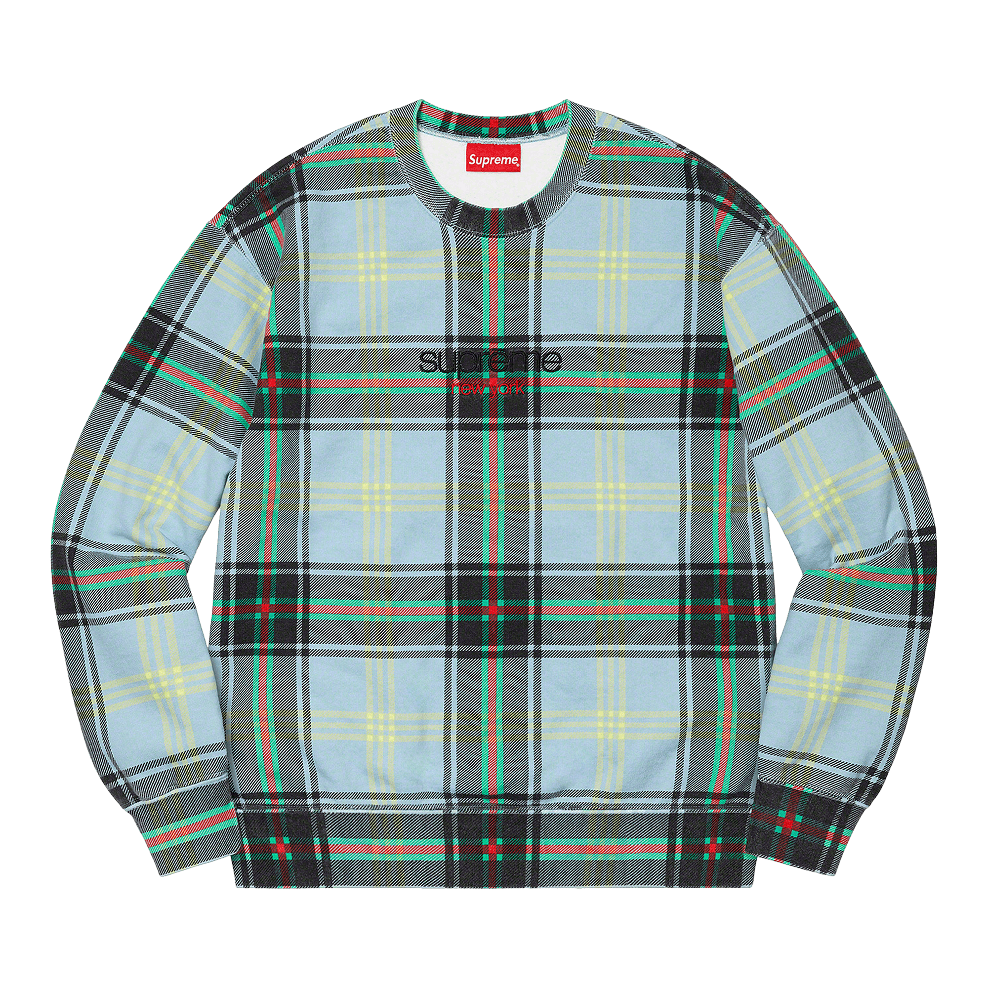 Supreme Plaid Crewneck 'Light Blue'