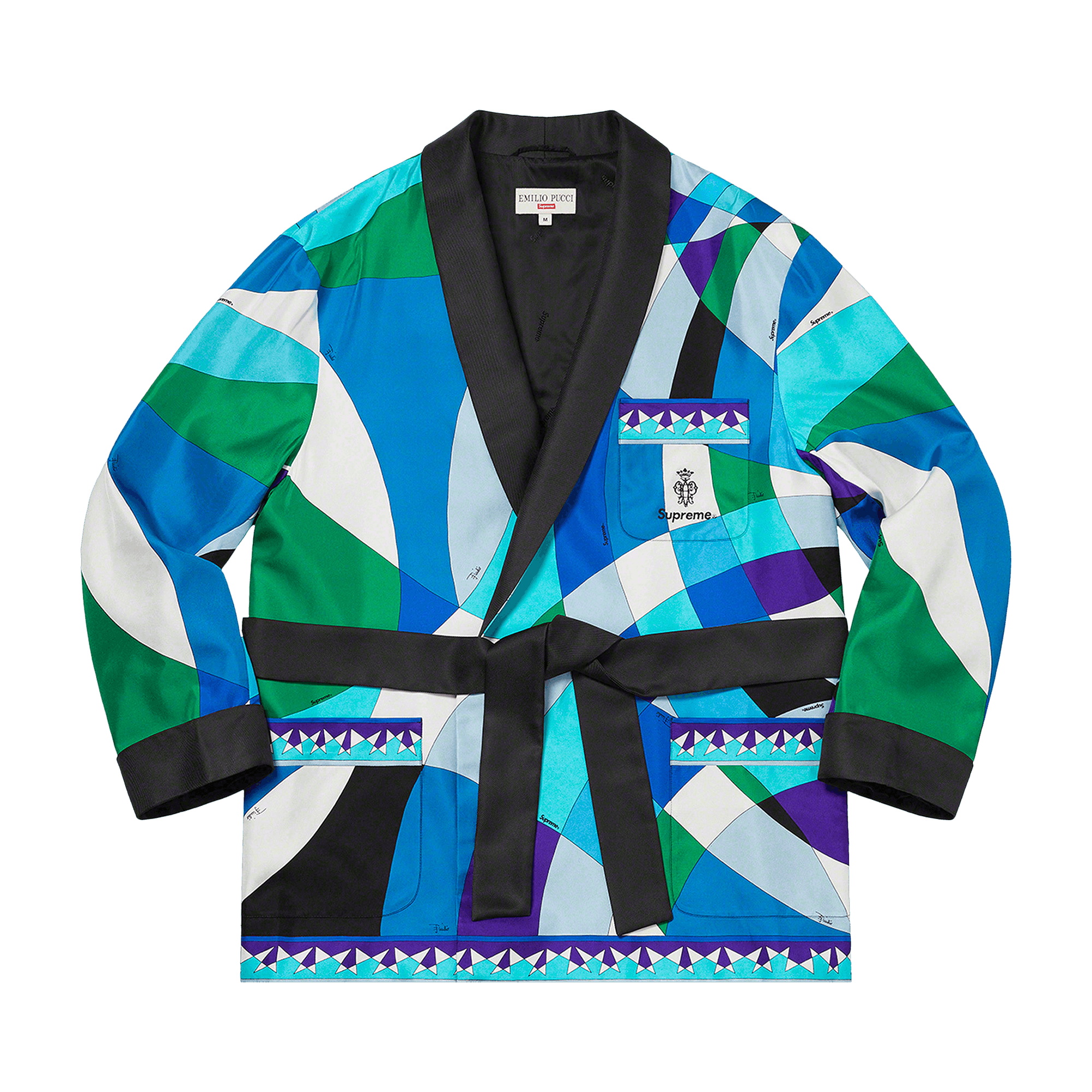 Supreme x Emilio Pucci Silk Smoking Jacket 'Blue'