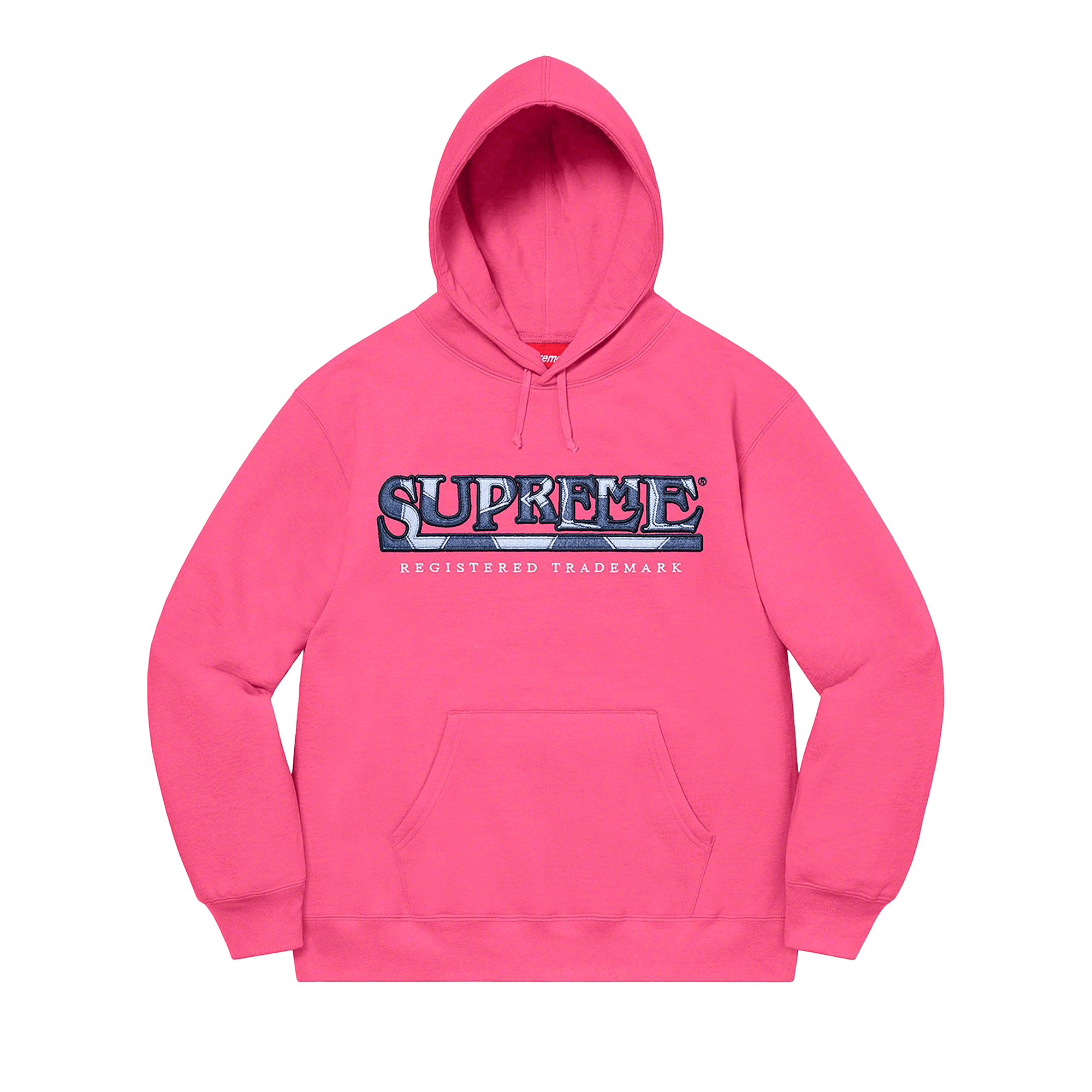 Supreme Denim Logo Hooded Sweatshirt 'Magenta'