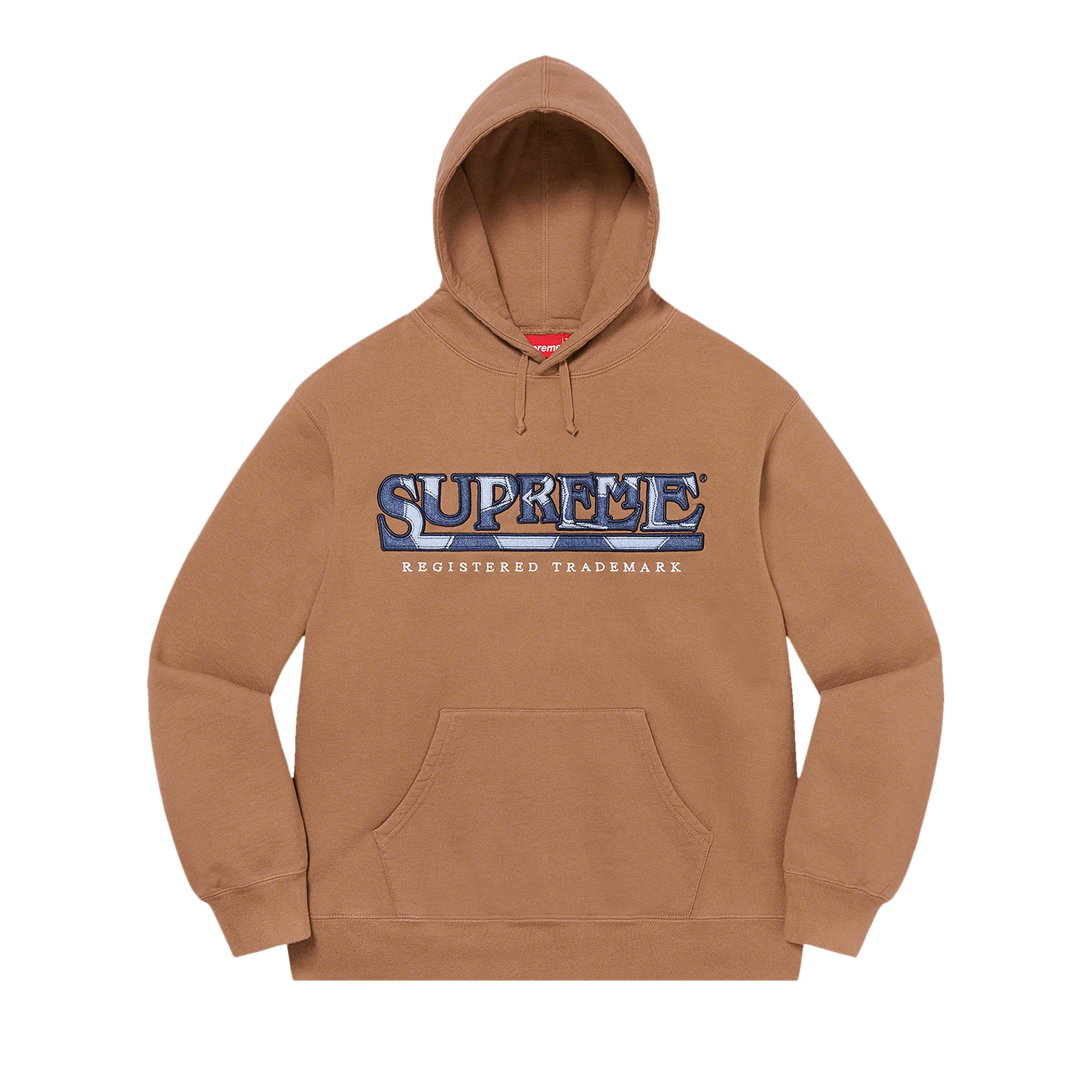 Supreme Denim Logo Hooded Sweatshirt 'Brown'
