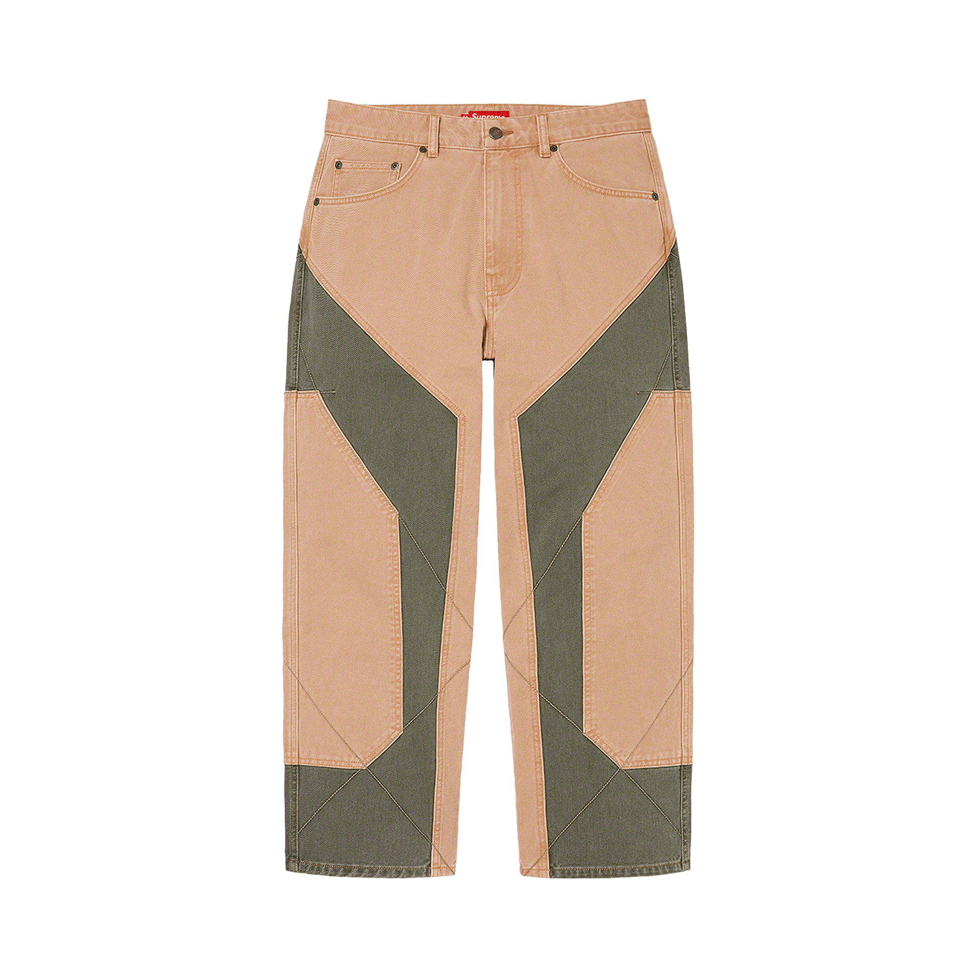 Supreme 2-Tone Paneled Jean 'Brown'