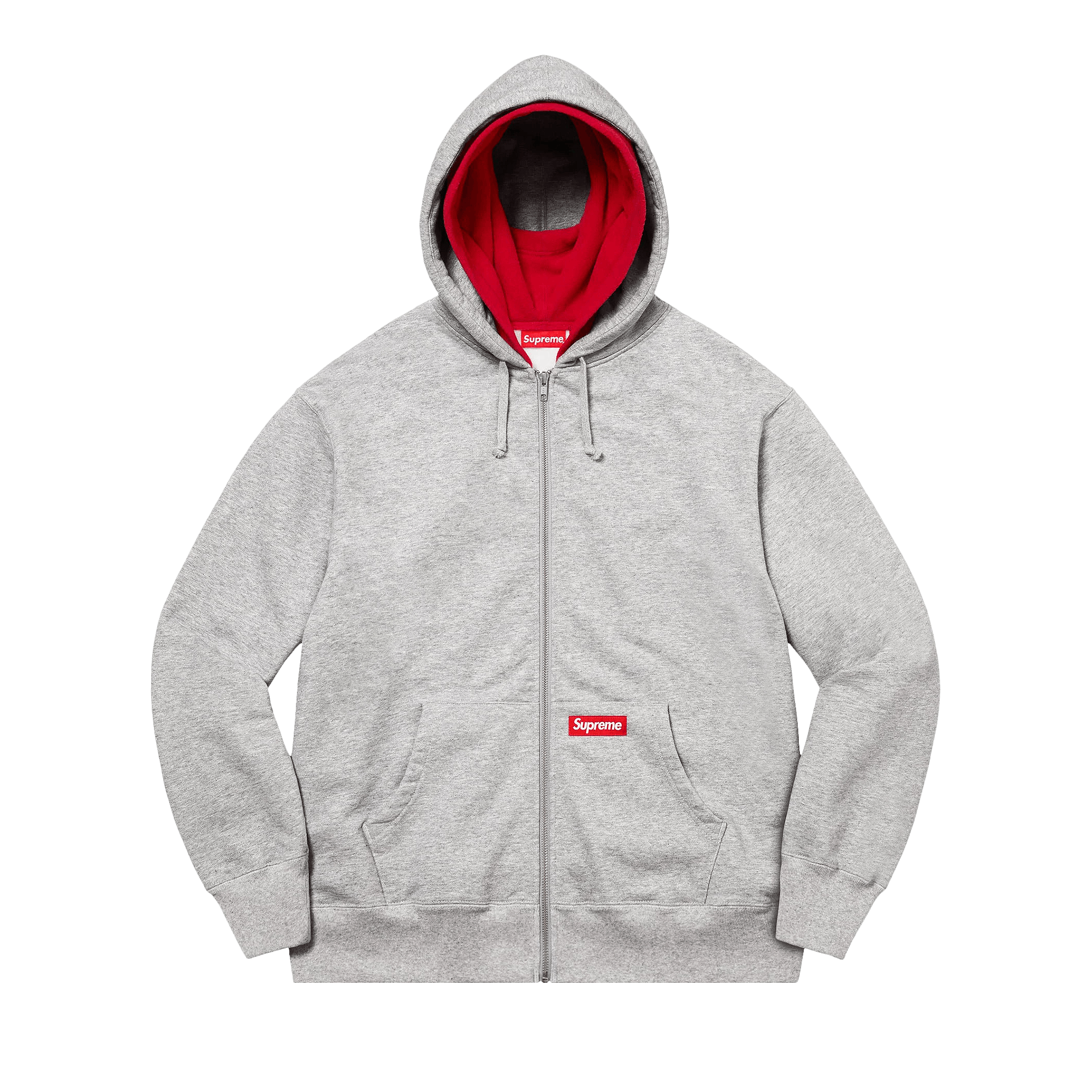 Supreme Double Hood Facemask Zip Up Hooded Sweatshirt 'Heather Grey'