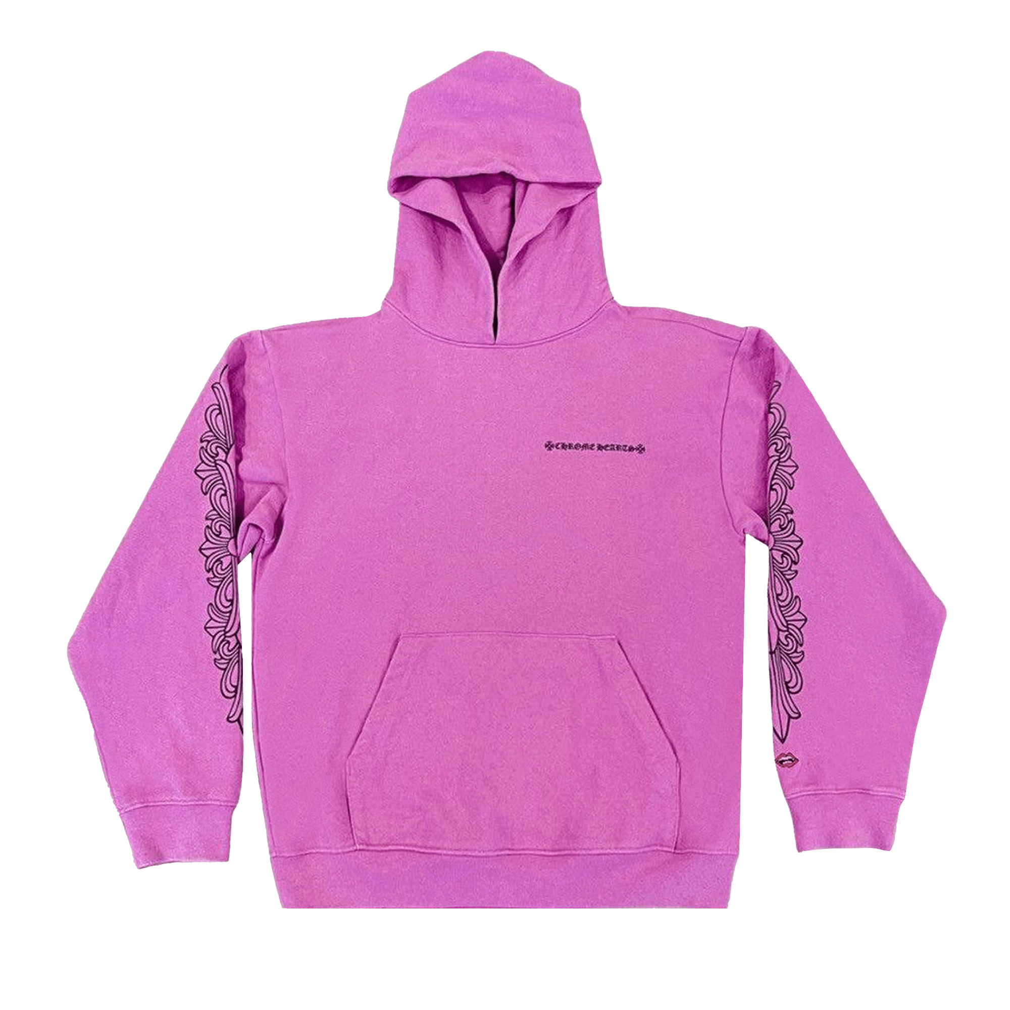 トップス Pink Horseshoe Floral Sleeve Pullover New Chrome Hearts Horseshoe Floral Zip Up Hoodie Black Pink Size