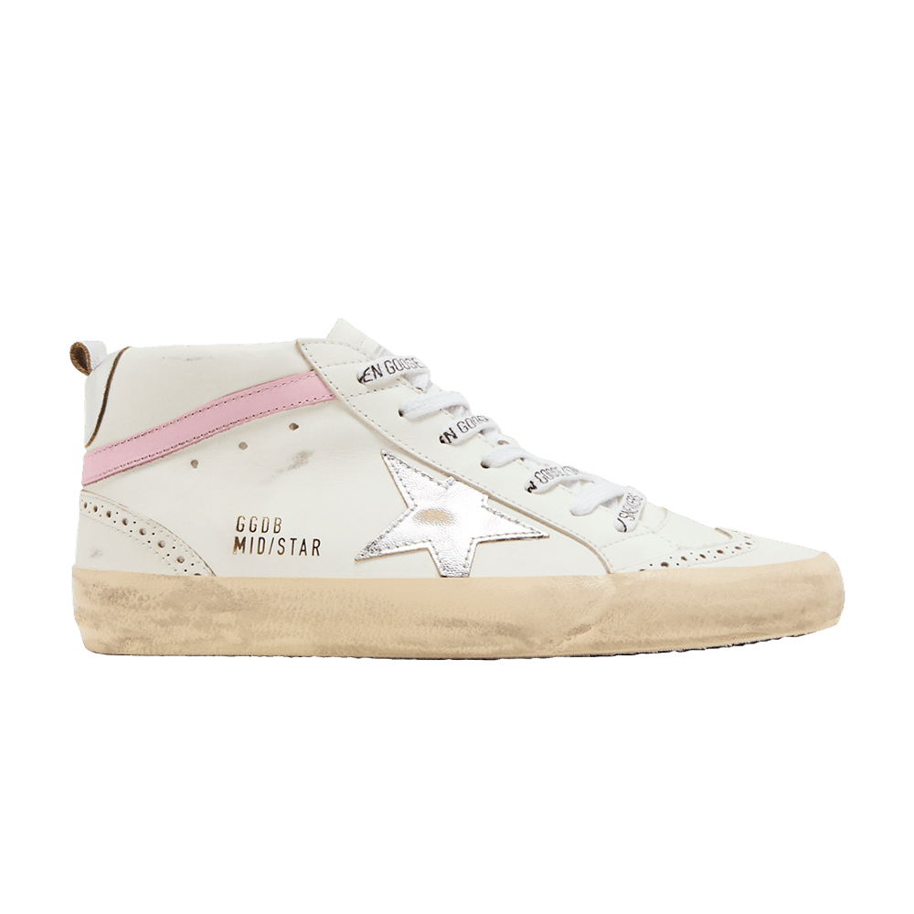 Golden Goose Wmns Mid Star 'White Silver Pink'