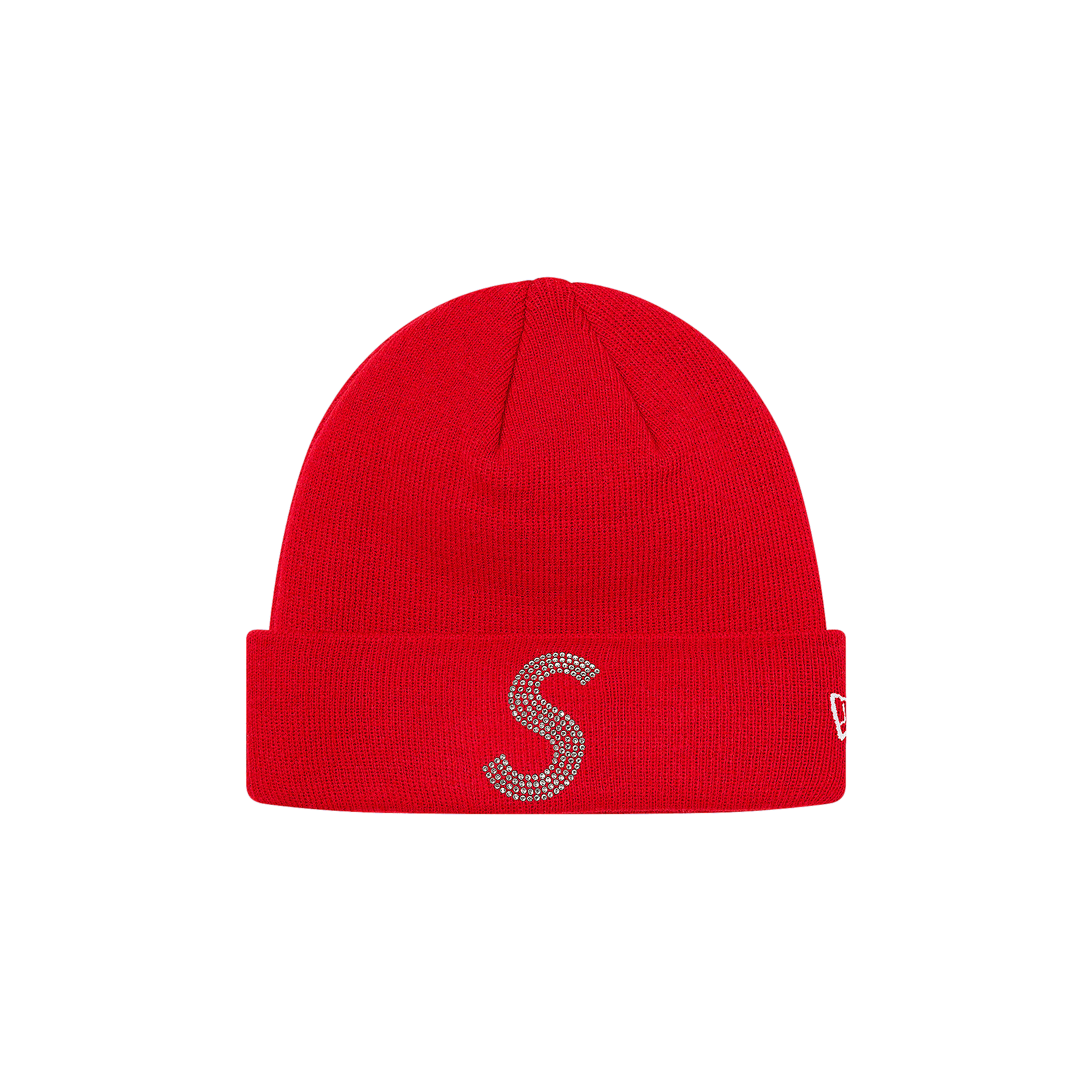 Supreme x New Era x Swarovski S Logo Beanie 'Red'