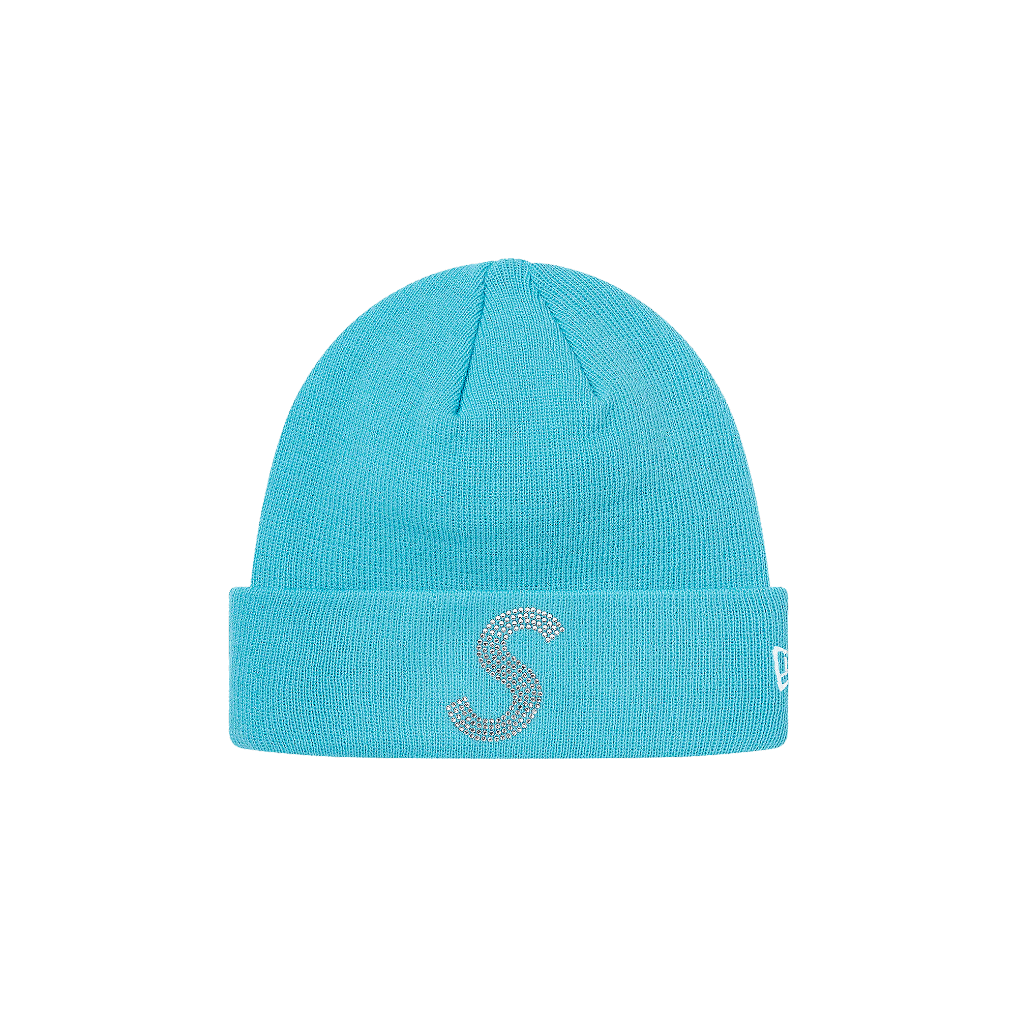 Supreme x New Era x Swarovski S Logo Beanie 'Light Aqua'