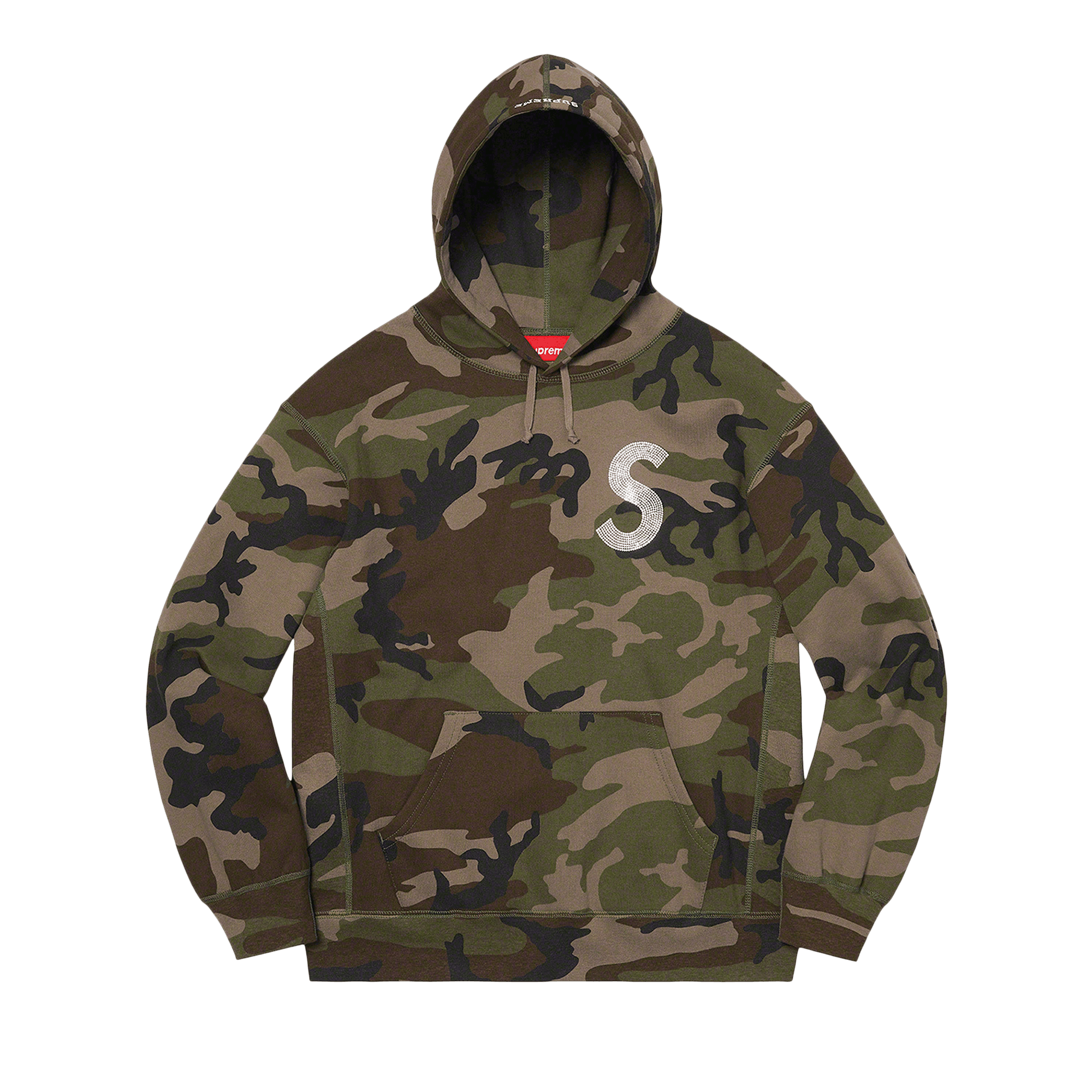 Supreme x Swarovski S Logo Hooded Sweatshirt 'Woodland Camo'