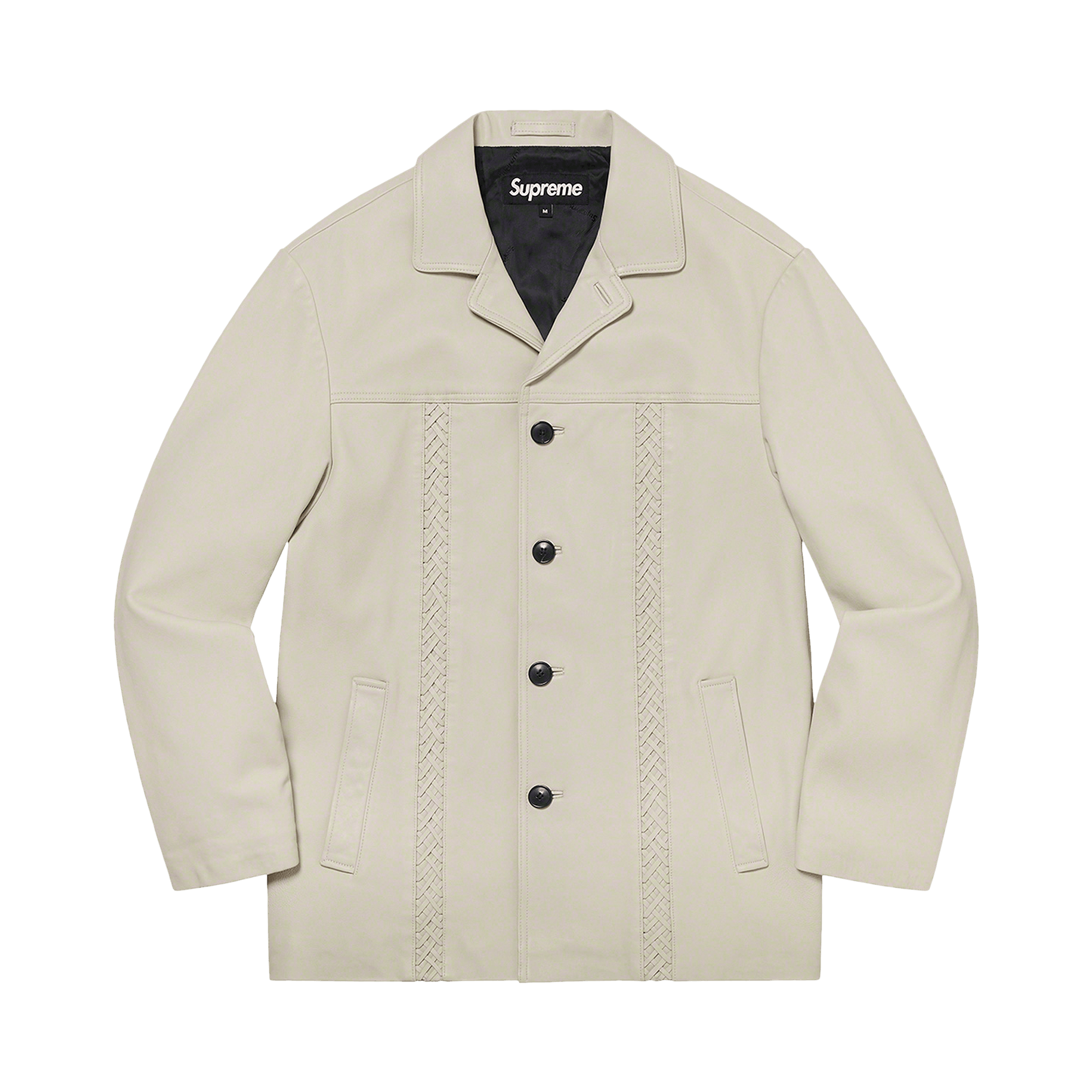 Supreme Braided Leather Overcoat 'Sand'