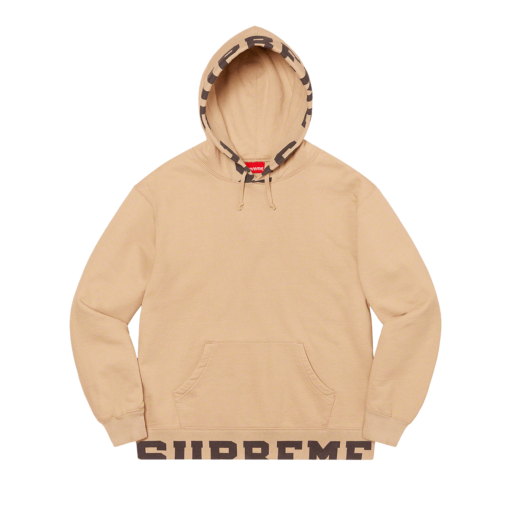 Supreme Cropped Logos Hooded Sweatshirt 'Tan'