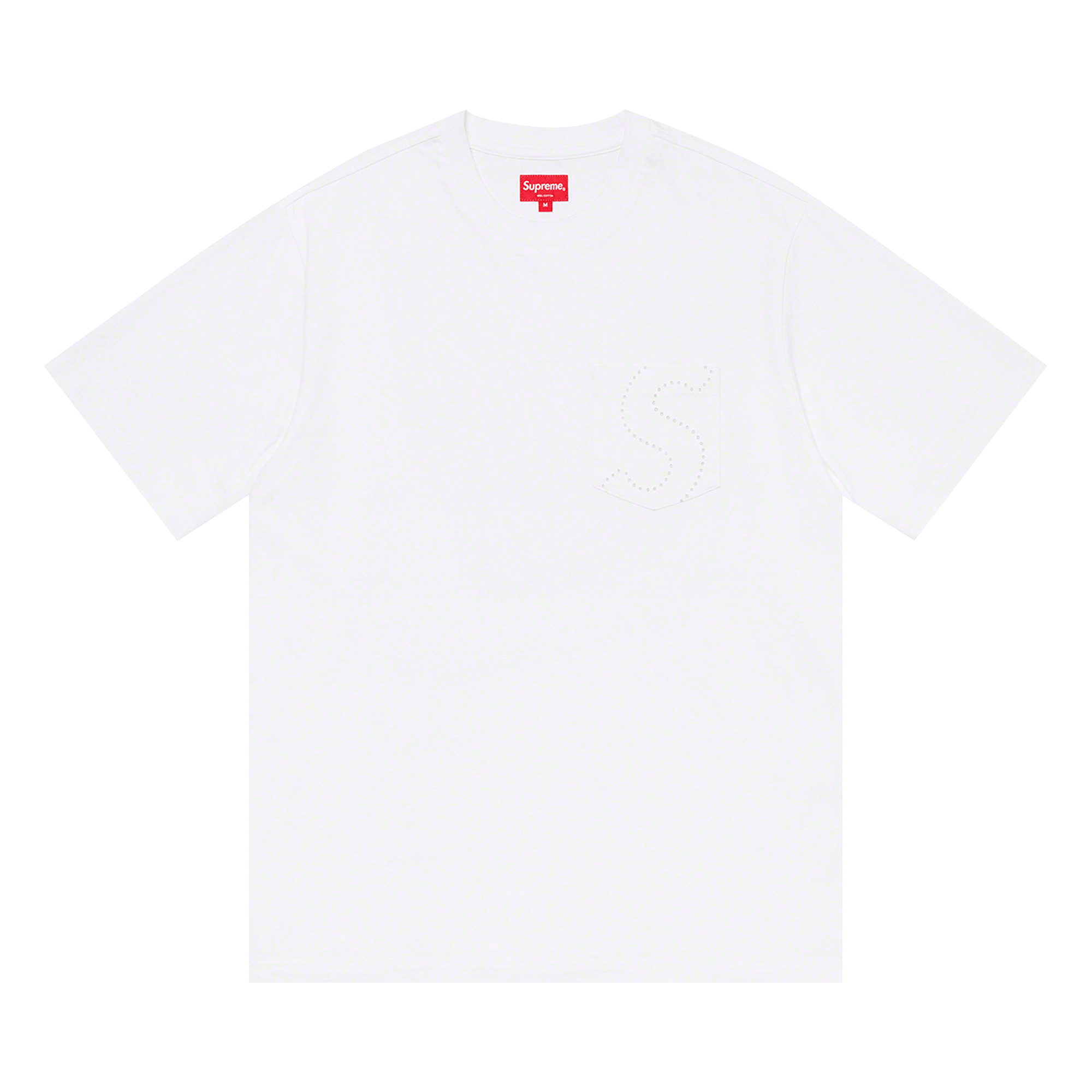 Supreme Laser Cut S Logo Pocket Tee 'White'