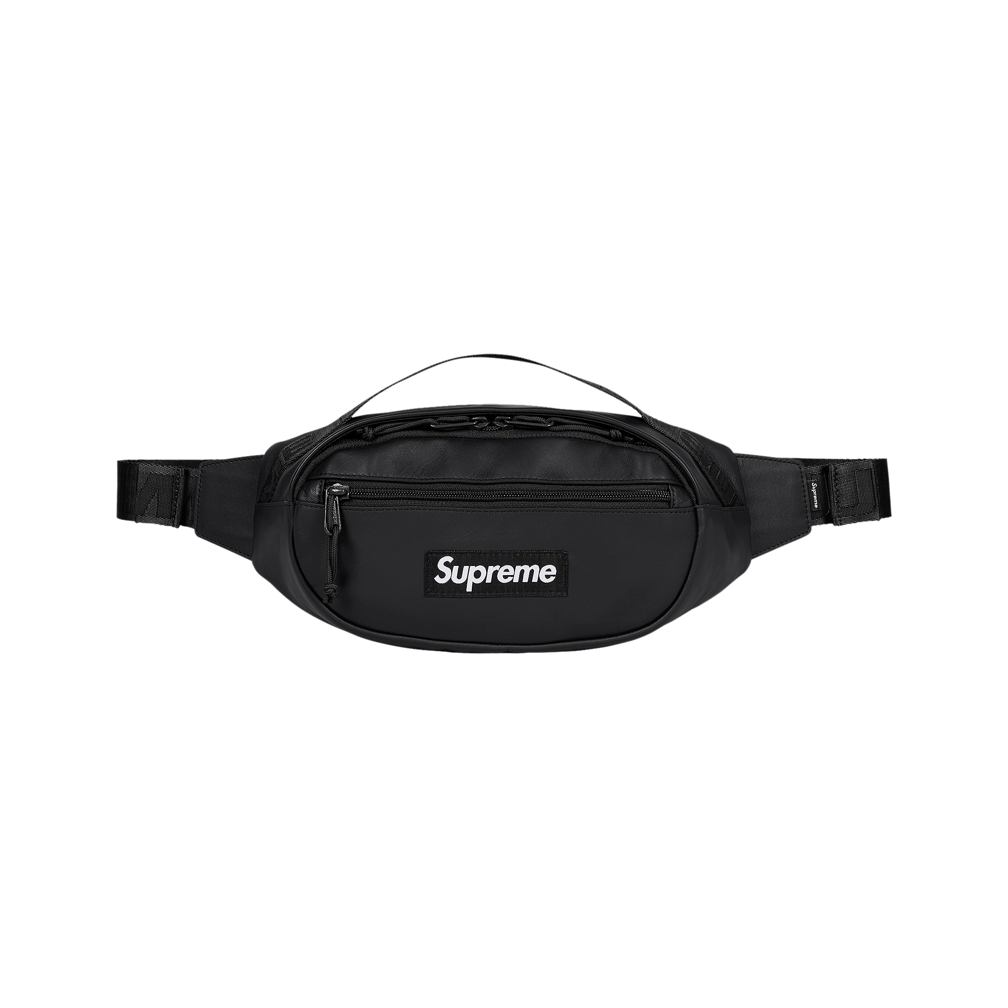 Supreme Leather Waist Bag 'Black'