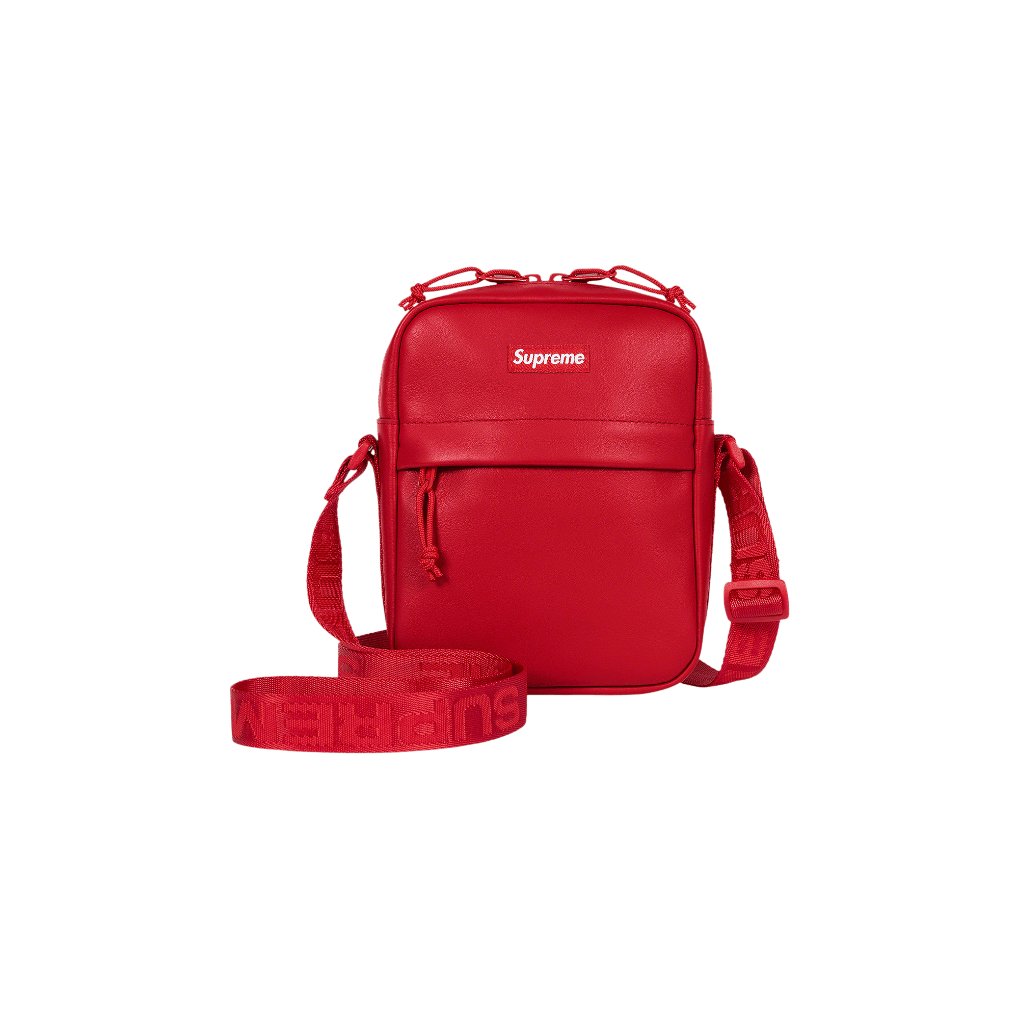 Supreme Leather Shoulder Bag 'Red'