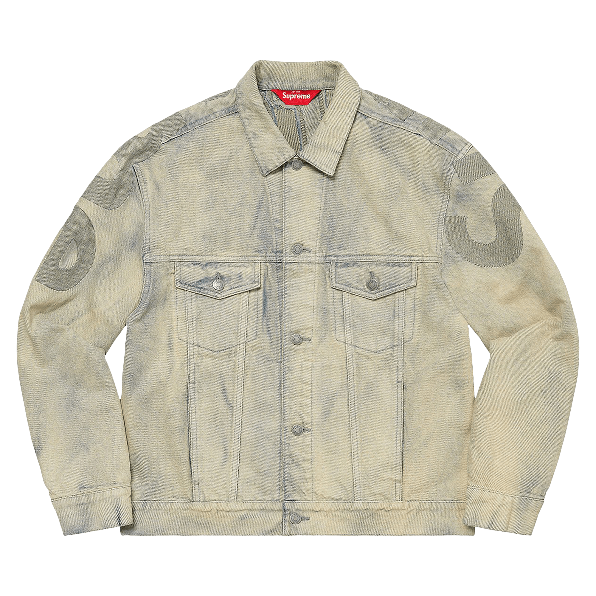 Supreme Inset Logo Denim Trucker Jacket 'Dirty'