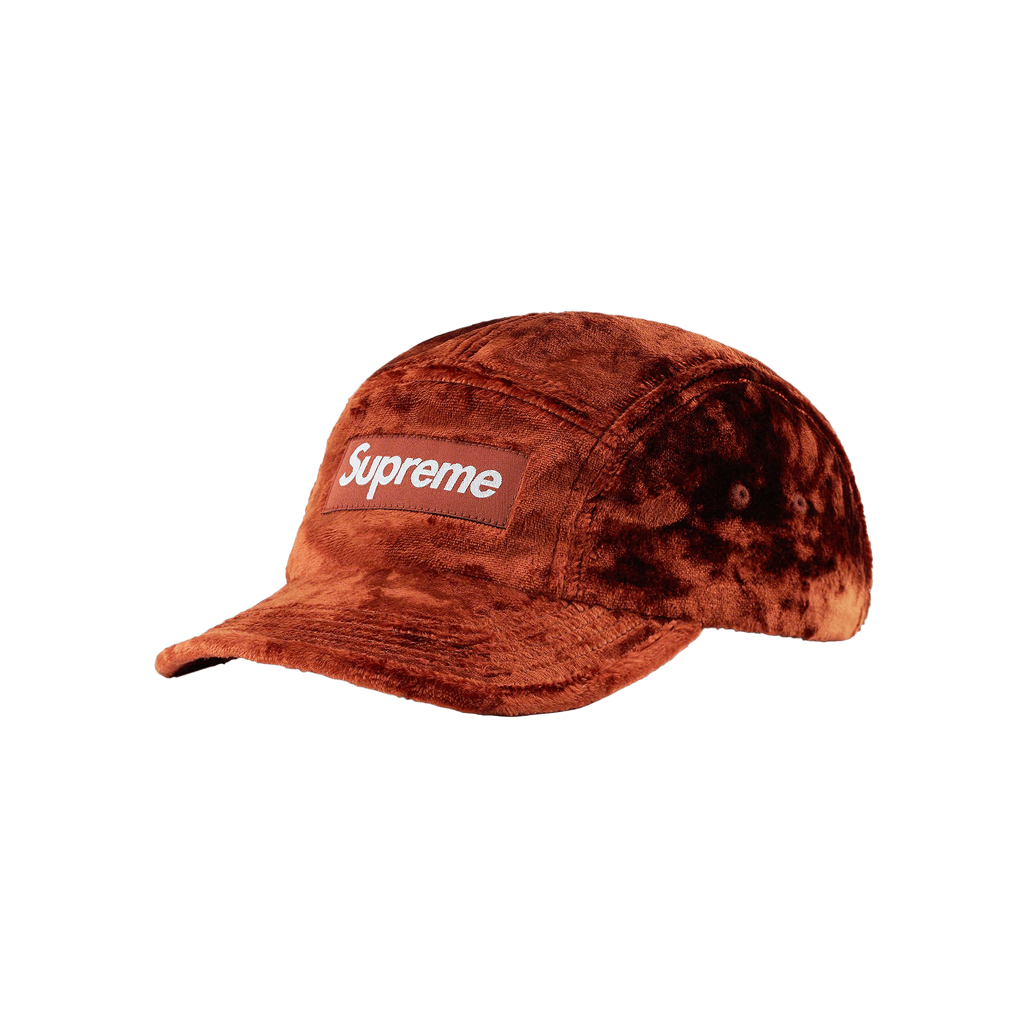 Supreme Crushed Velvet Camp Cap 'Rust'