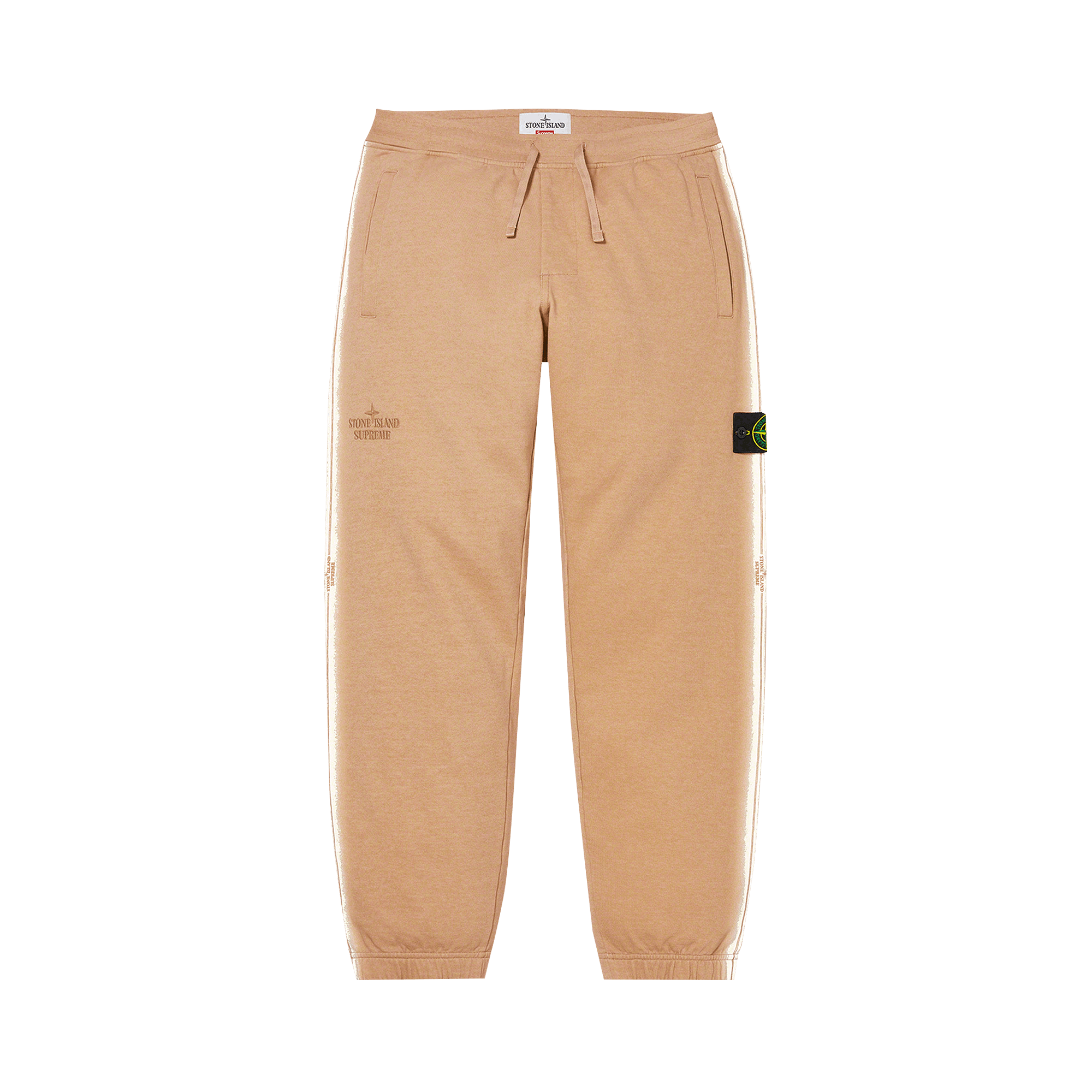 Supreme x Stone Island Stripe Sweatpant 'Tan'