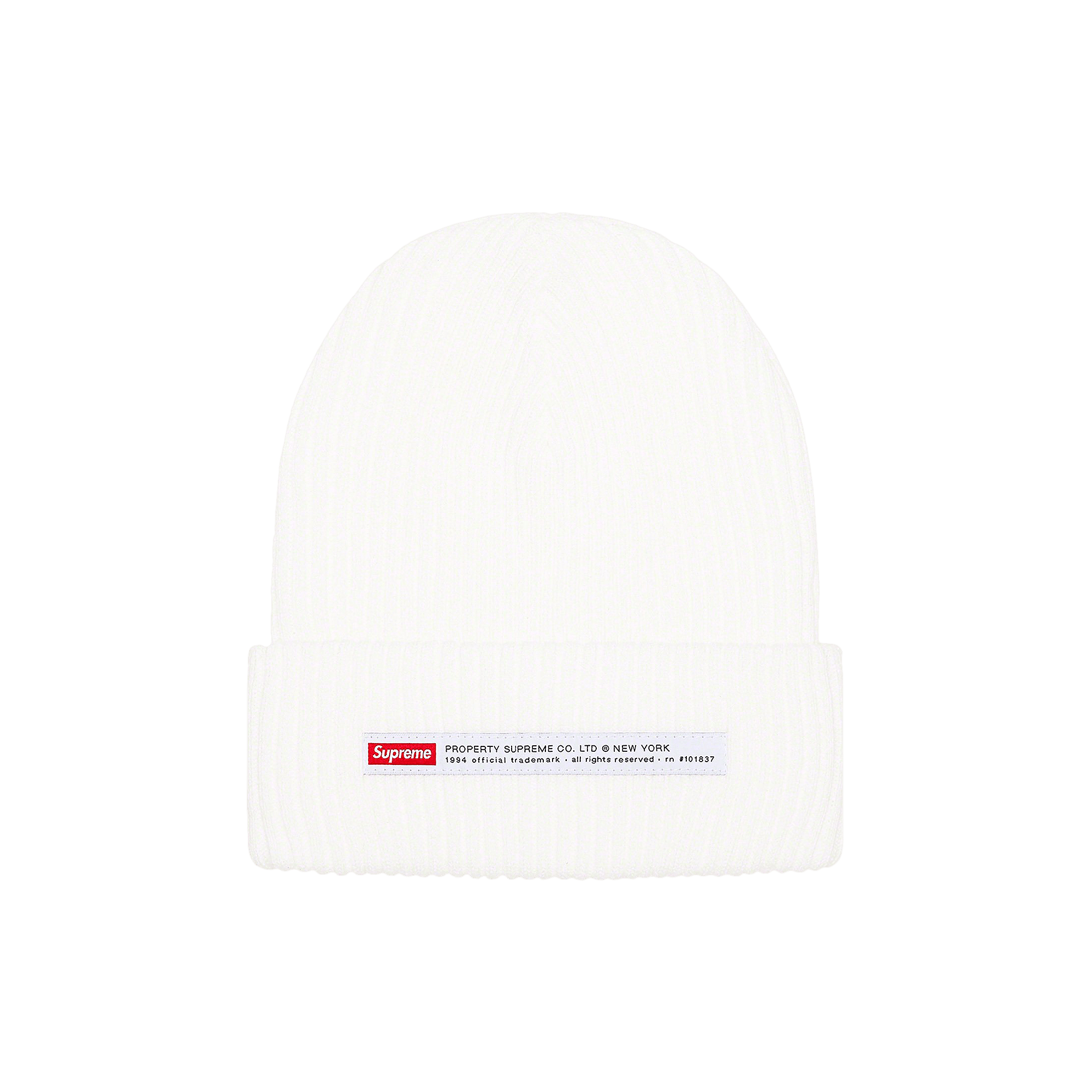 Supreme Property Label Beanie 'White'