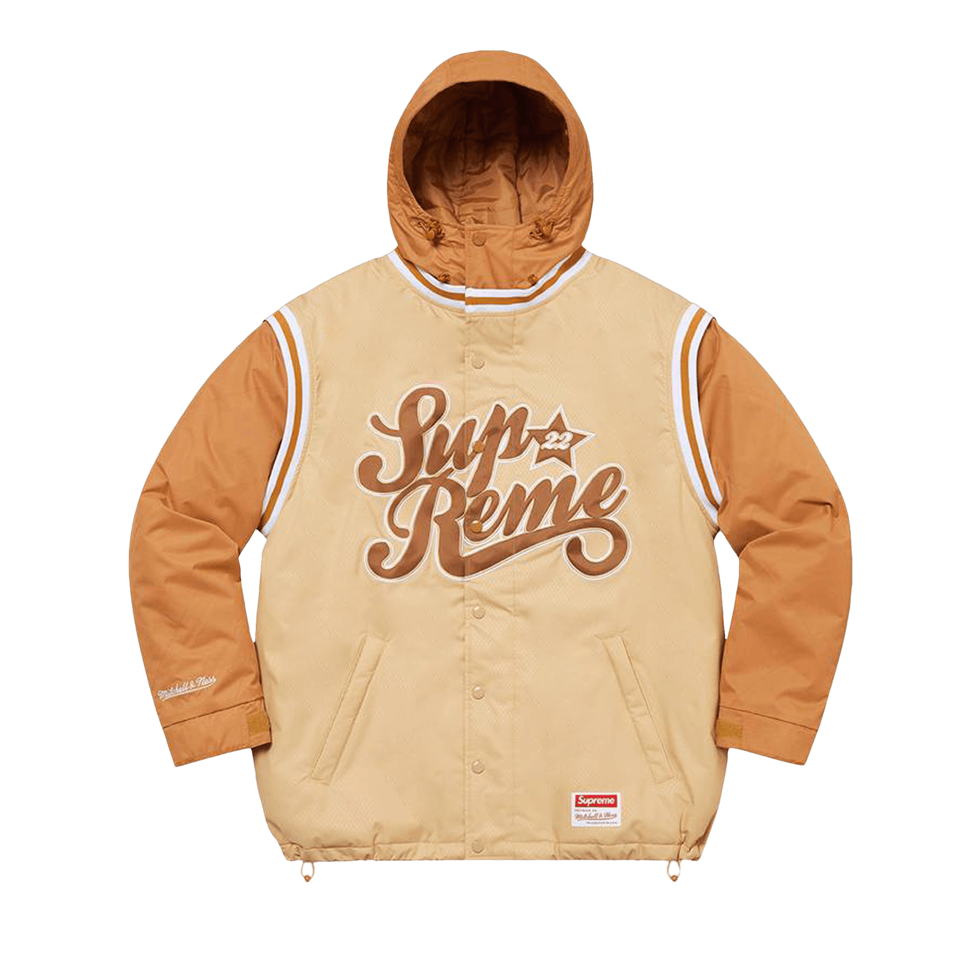 Supreme x Mitchell & Ness Quilted Sports Jacket 'Tan'