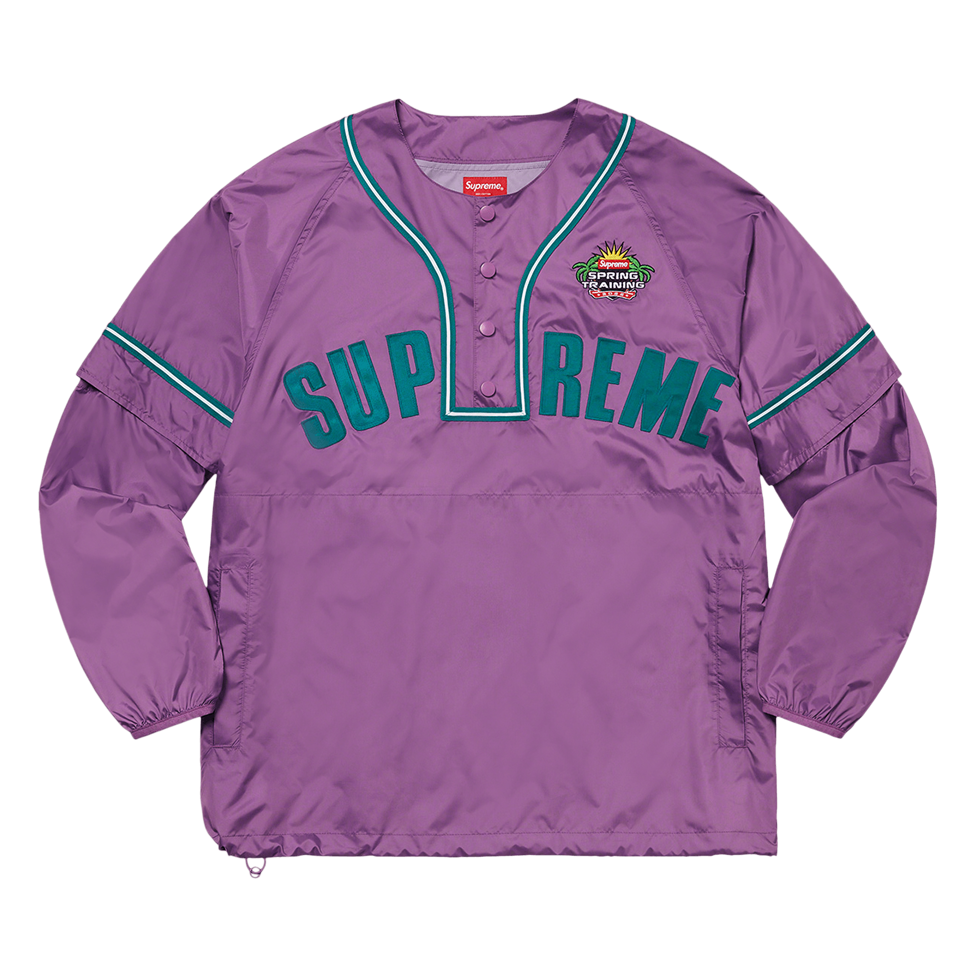 Supreme Snap-Off Long-Sleeve Baseball Top 'Purple'