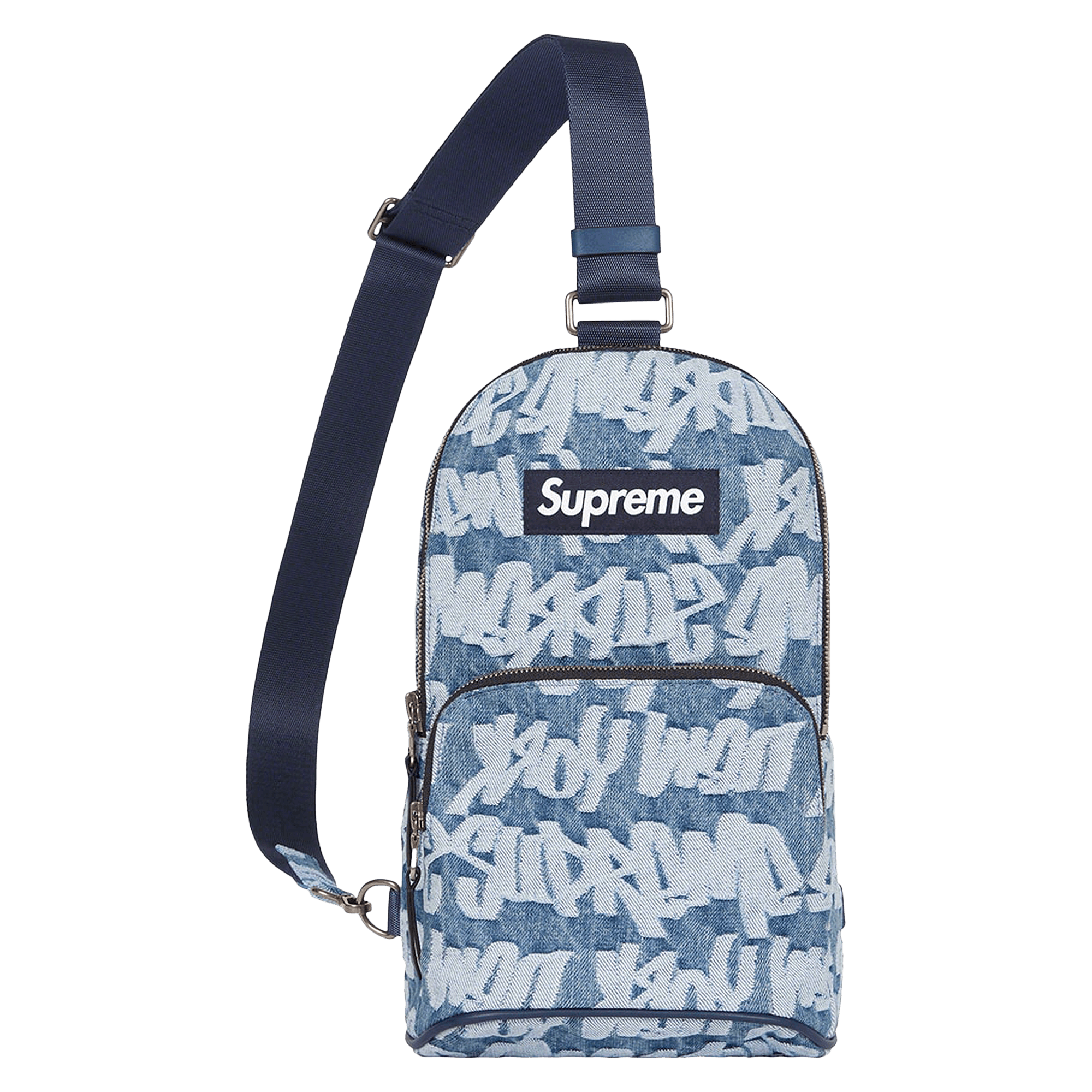 Supreme Fat Tip Jacquard Denim Sling Bag 'Blue'