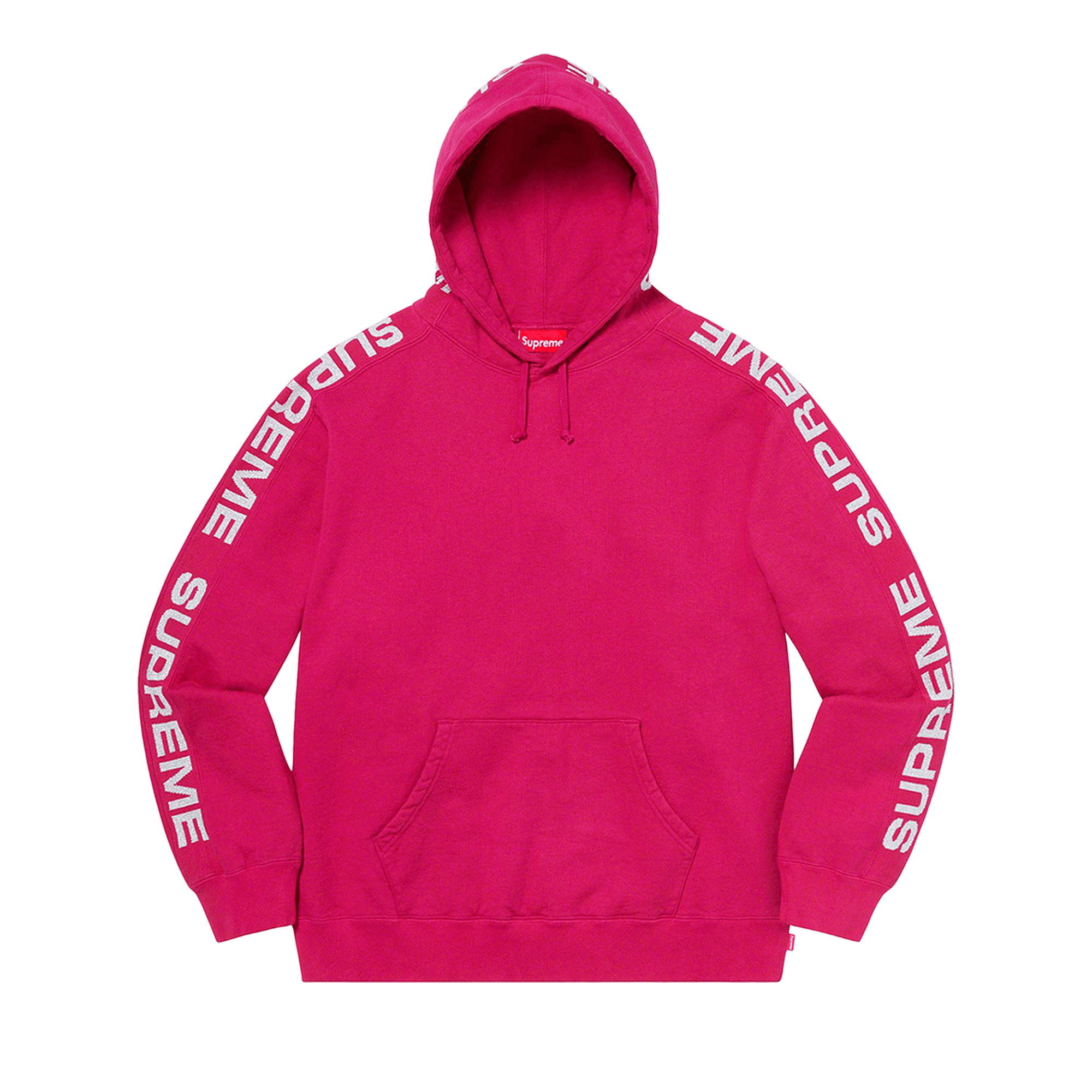 Supreme Metallic Rib Hooded Sweatshirt 'Fuchsia'