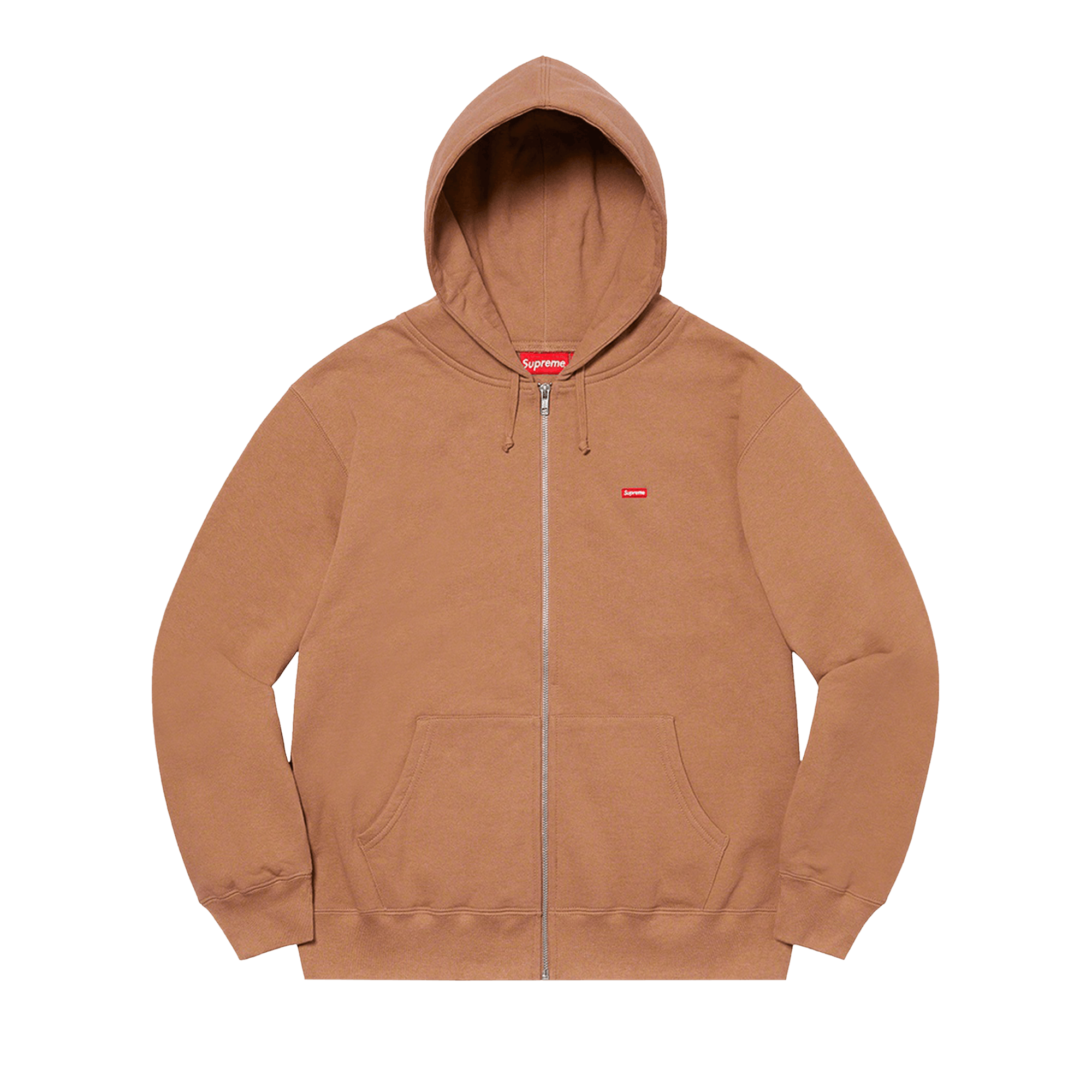 Supreme Small Box Zip Up Hooded Sweatshirt 'Brown'