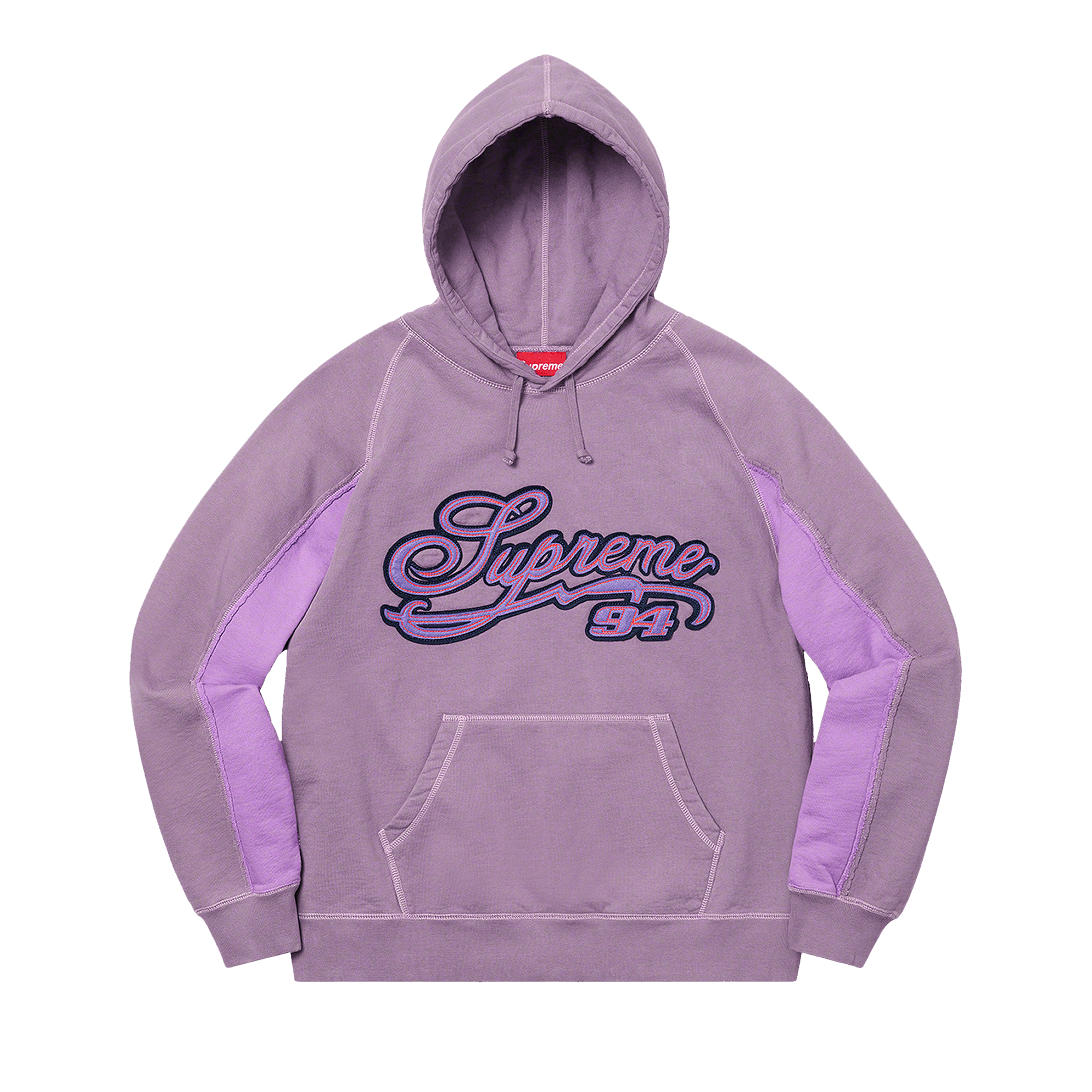 Supreme Paneled Script Hooded Sweatshirt 'Dusty Purple'