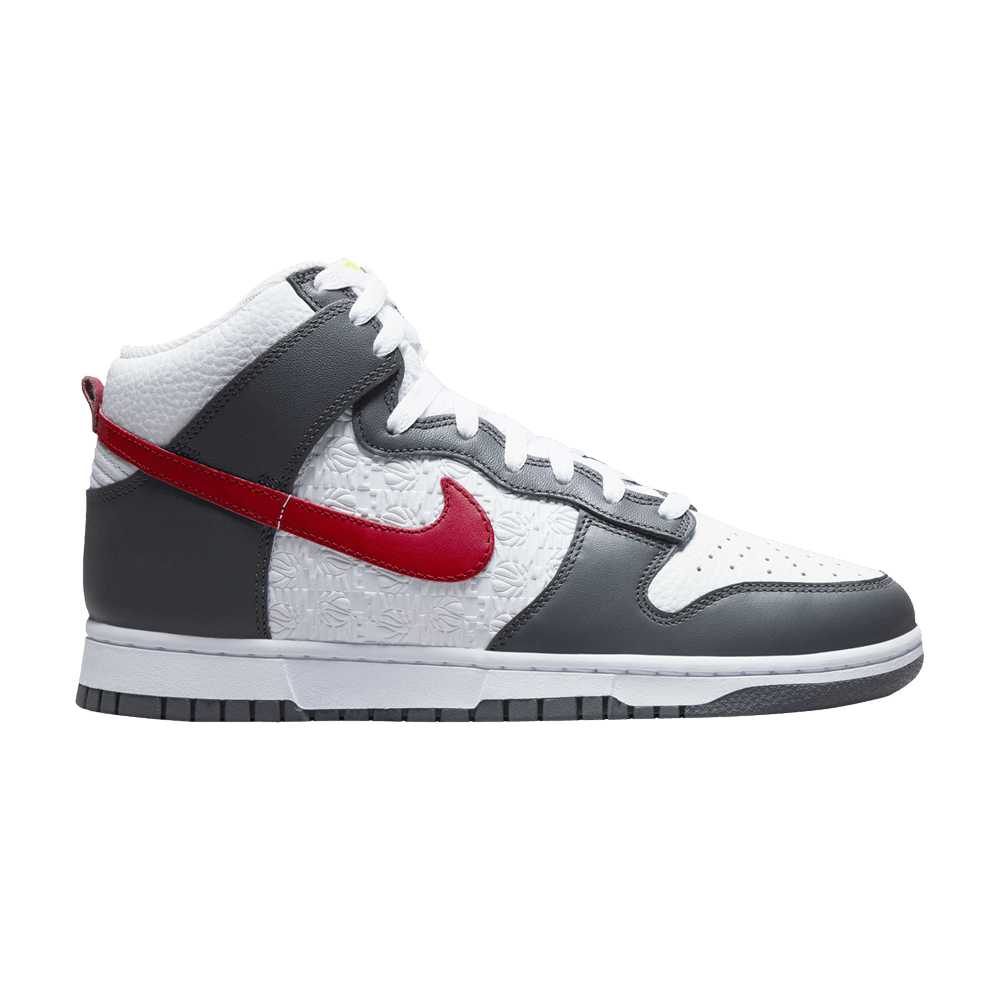 Nike Dunk High 'Embossed Hoops - Iron Grey Gym Red'